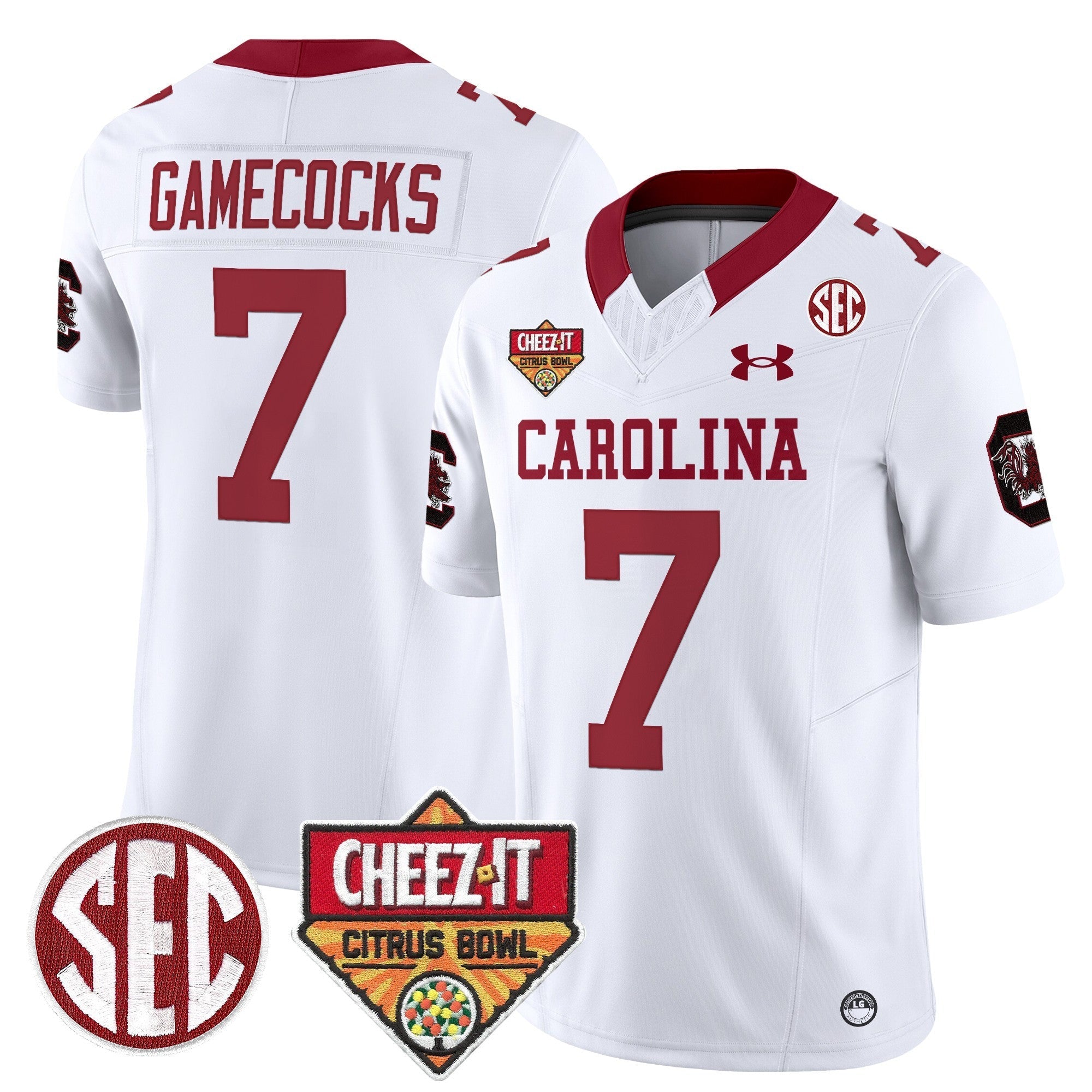 Men South Carolina Gamecocks 1980 Throwback Cheez-It Citrus Bowl Patch Vapor Limited Jersey - All Stitched