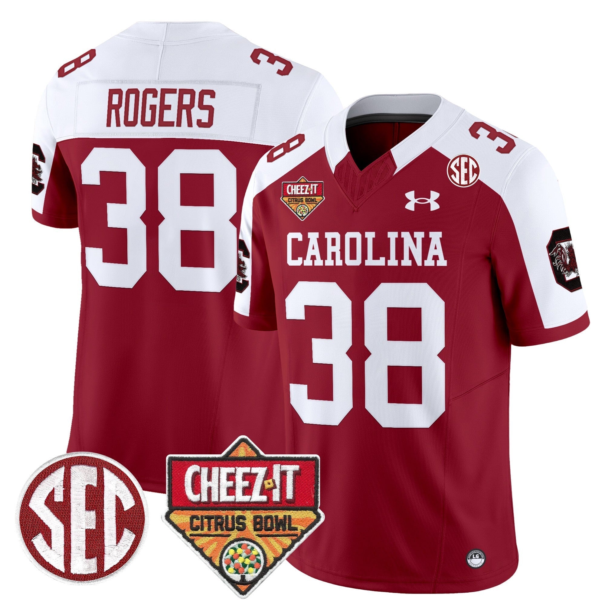 Men South Carolina Gamecocks 1980 Throwback Cheez-It Citrus Bowl Patch Vapor Limited Jersey - All Stitched