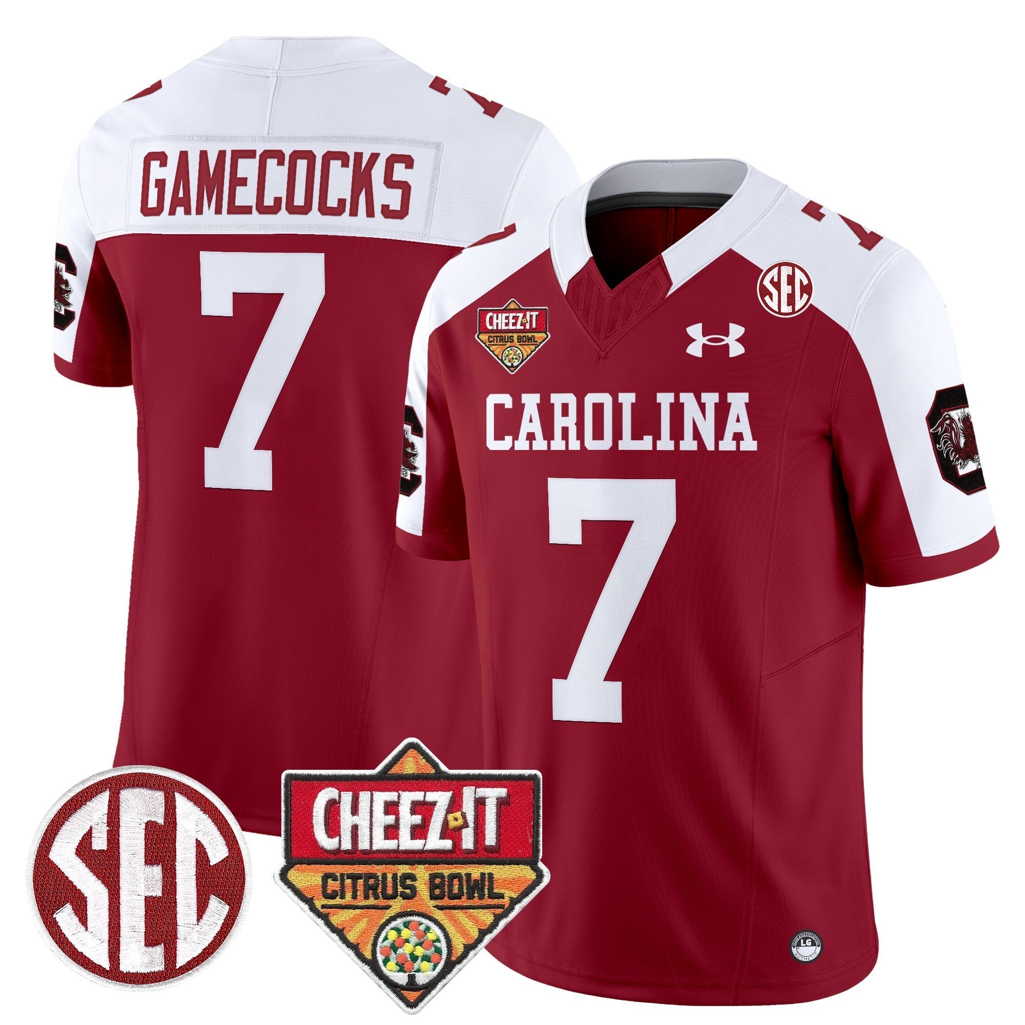 Men South Carolina Gamecocks 1980 Throwback Cheez-It Citrus Bowl Patch Vapor Limited Jersey - All Stitched