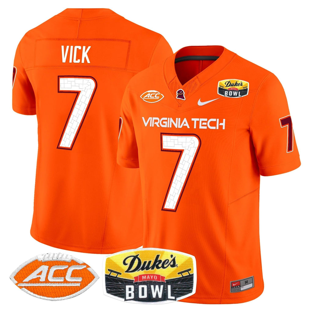 Men Virginia Tech Hokies 2025 Duke's Mayo Bowl Patch Vapor Limited Jersey - All Stitched