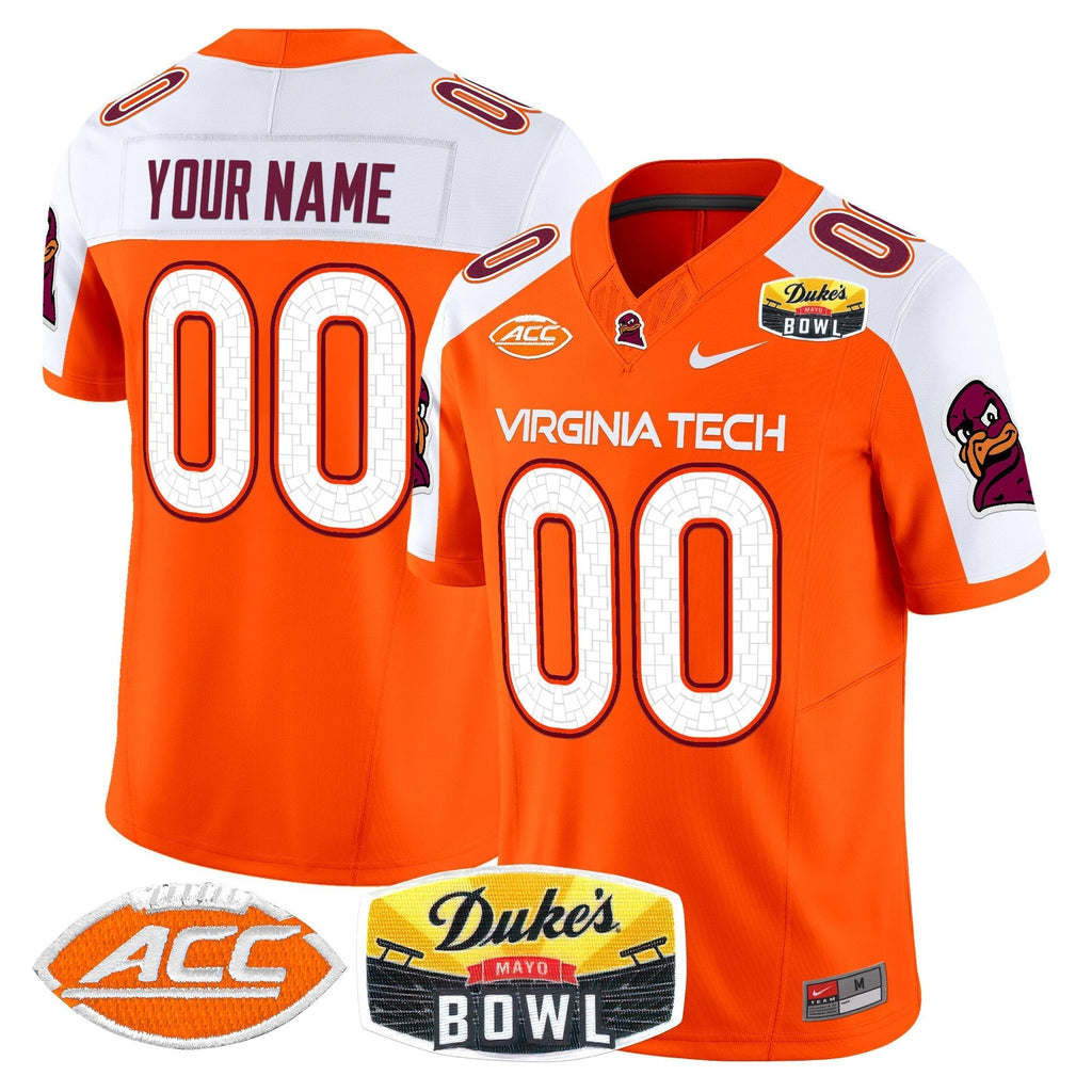 Custom Virginia Tech Hokies 2025 Duke's Mayo Bowl Patch Vapor Limited Jersey - All Stitched