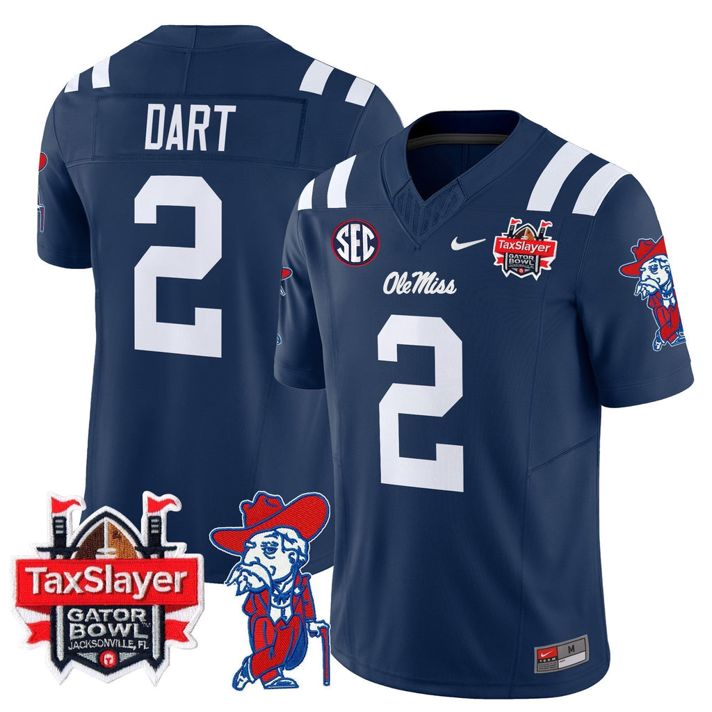 Men Ole Miss Rebels 2025 Gator Bowl Patch Vapor Limited Jersey - All Stitched