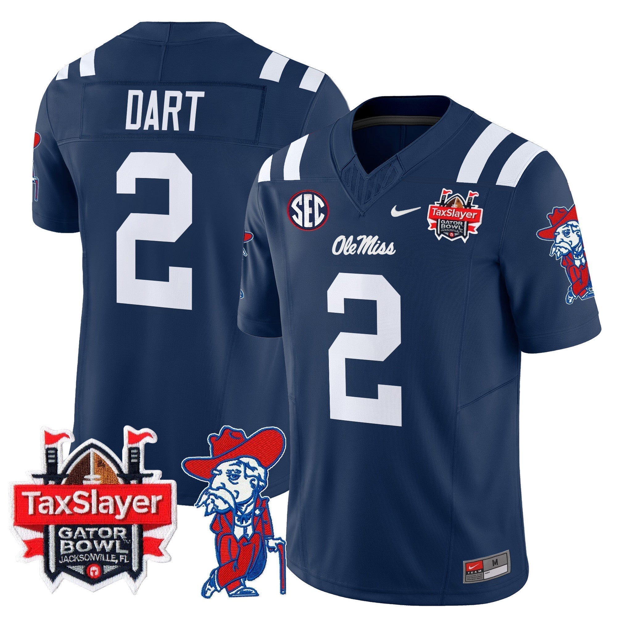 Men Ole Miss Rebels 2024 Gator Bowl Patch Vapor Limited Jersey - All Stitched