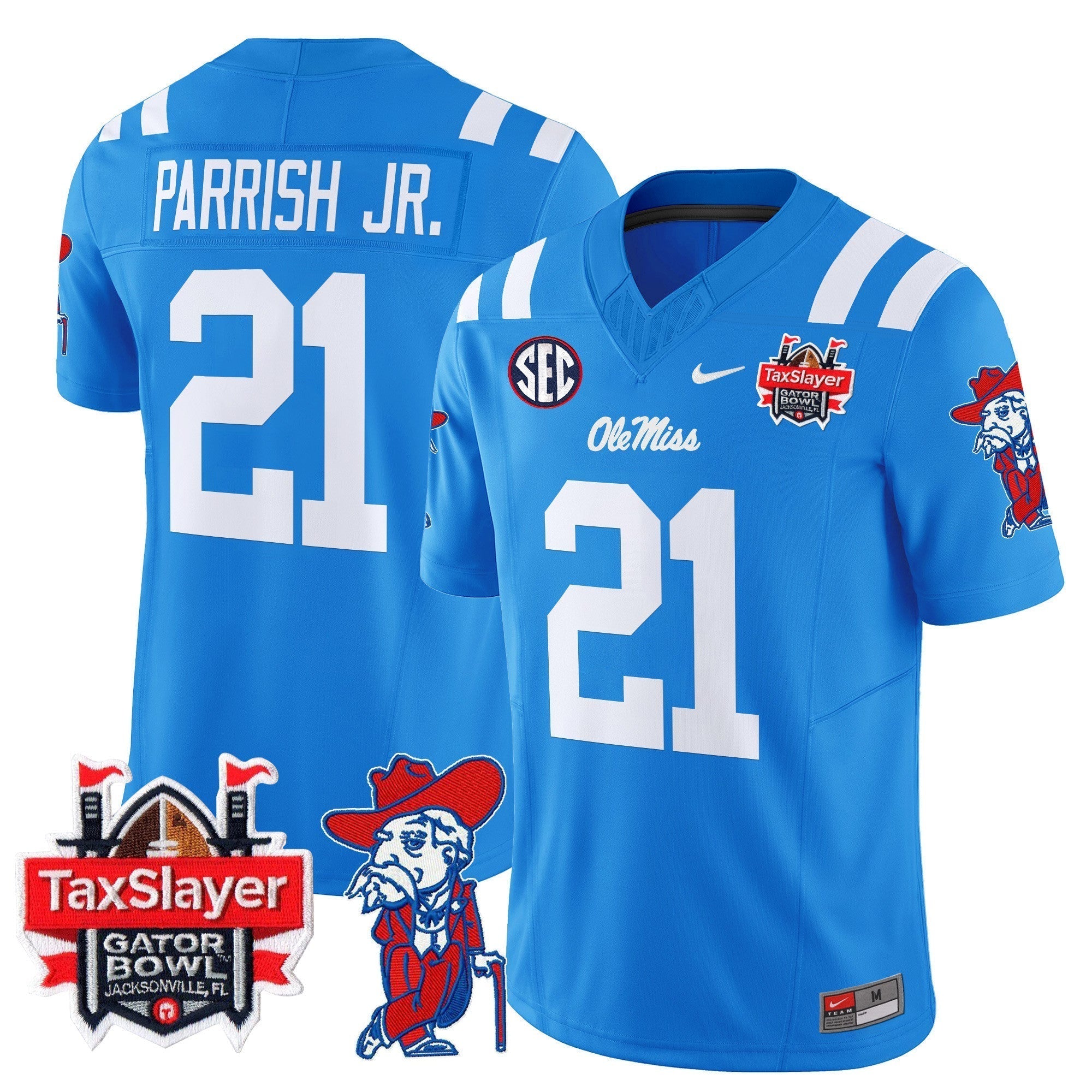 Men Ole Miss Rebels 2024 Gator Bowl Patch Vapor Limited Jersey - All Stitched