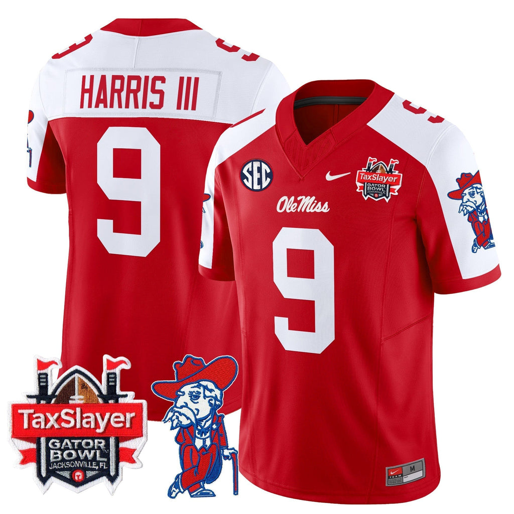 Men Ole Miss Rebels 2024 Gator Bowl Patch Vapor Limited Jersey - All Stitched