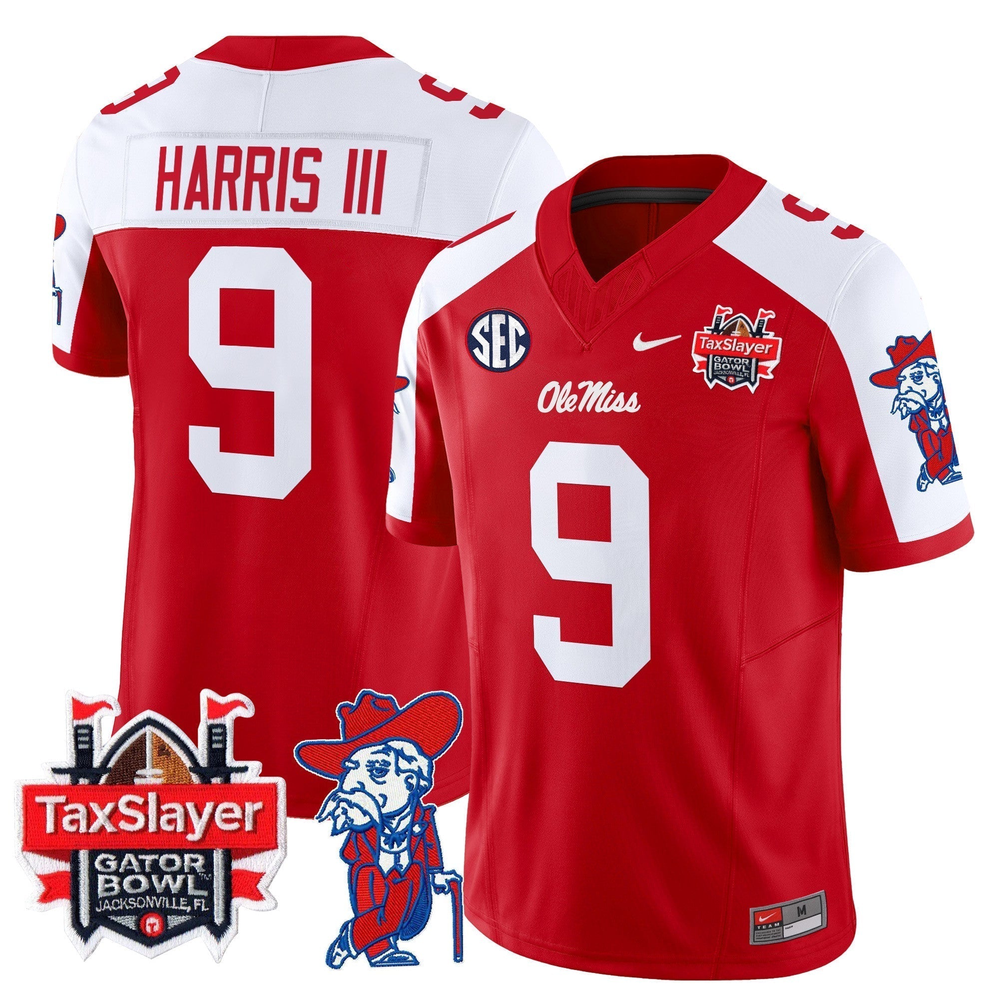 Men Ole Miss Rebels 2024 Gator Bowl Patch Vapor Limited Jersey - All Stitched