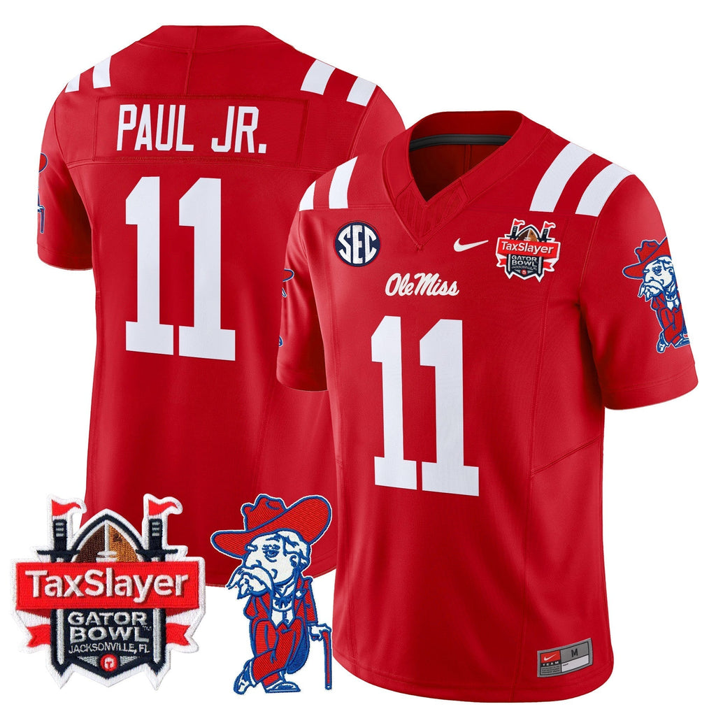Men Ole Miss Rebels 2025 Gator Bowl Patch Vapor Limited Jersey - All Stitched