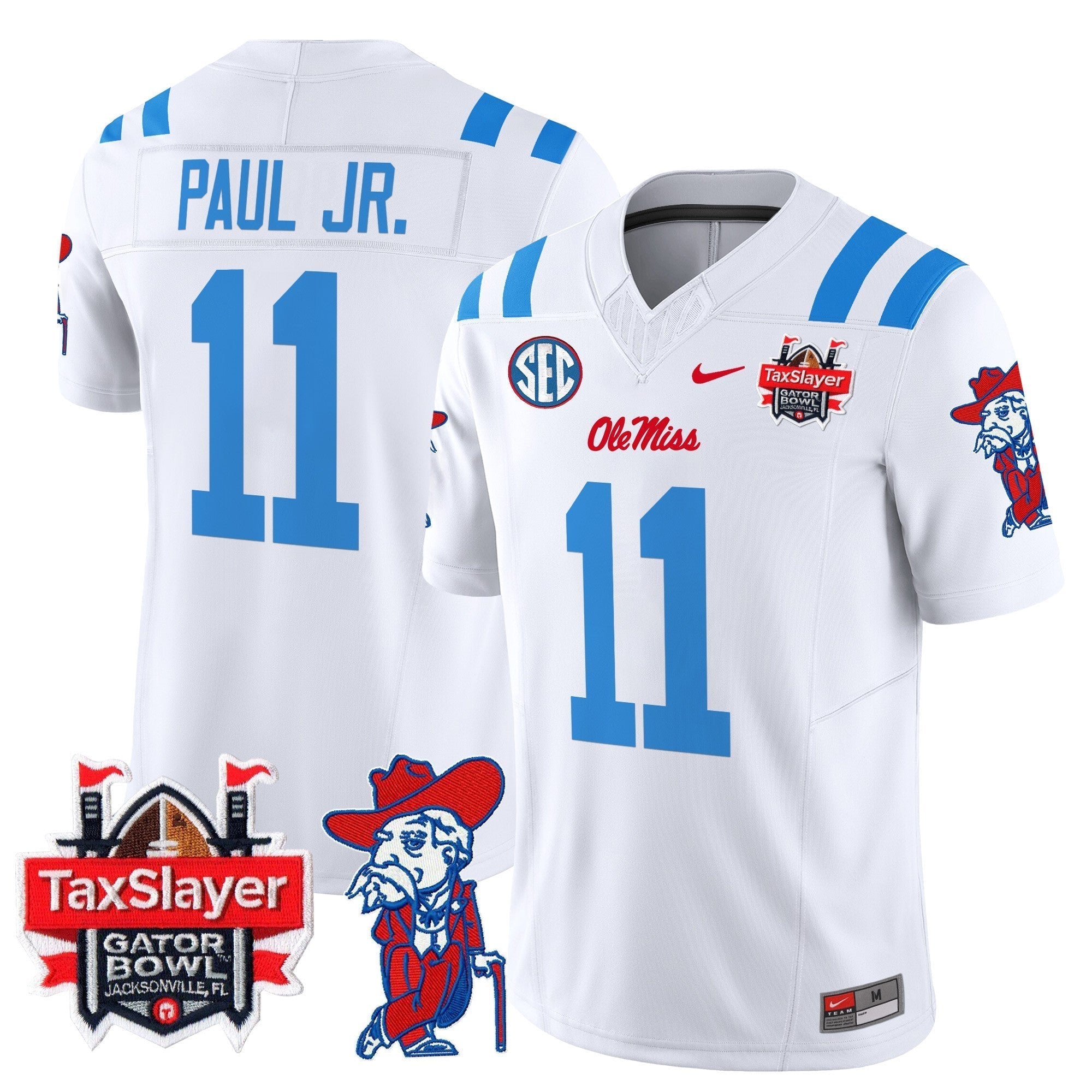 Men Ole Miss Rebels 2024 Gator Bowl Patch Vapor Limited Jersey - All Stitched