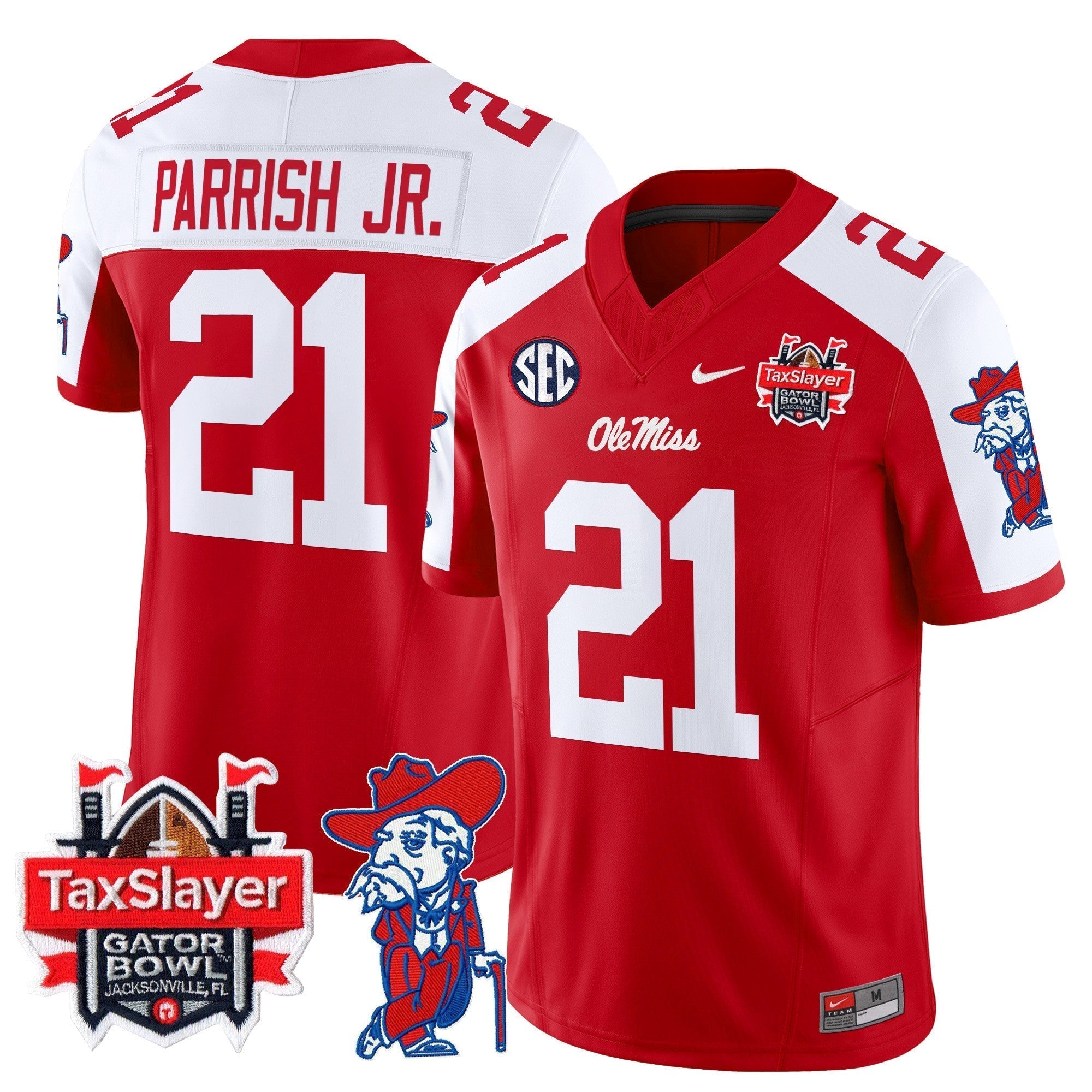 Men Ole Miss Rebels 2024 Gator Bowl Patch Vapor Limited Jersey - All Stitched