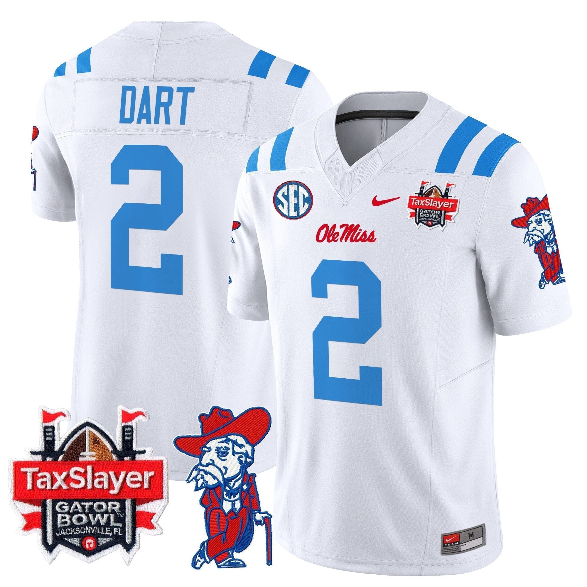 Men Ole Miss Rebels 2025 Gator Bowl Patch Vapor Limited Jersey - All Stitched