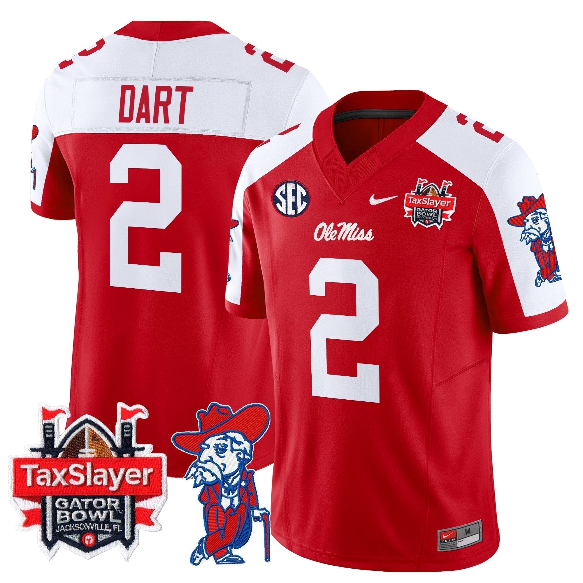 Men Ole Miss Rebels 2024 Gator Bowl Patch Vapor Limited Jersey - All Stitched