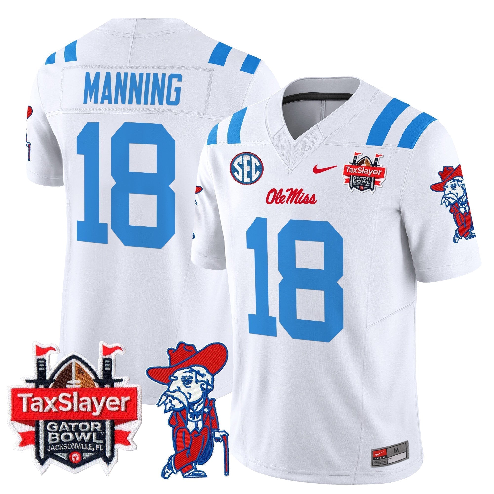 Men Ole Miss Rebels 2024 Gator Bowl Patch Vapor Limited Jersey - All Stitched