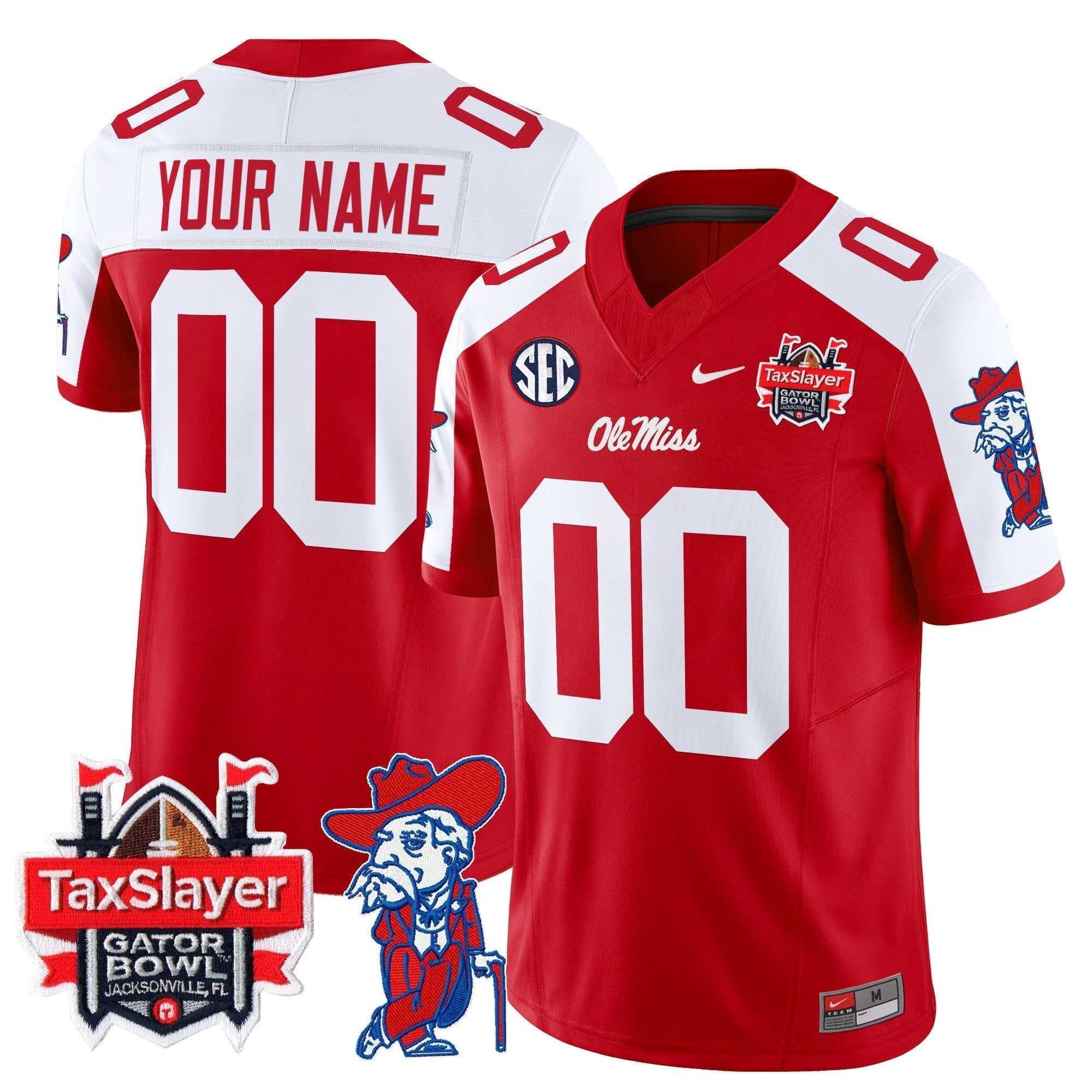 Custom Ole Miss Rebels 2025 Gator Bowl Patch Vapor Limited Jersey - All Stitched