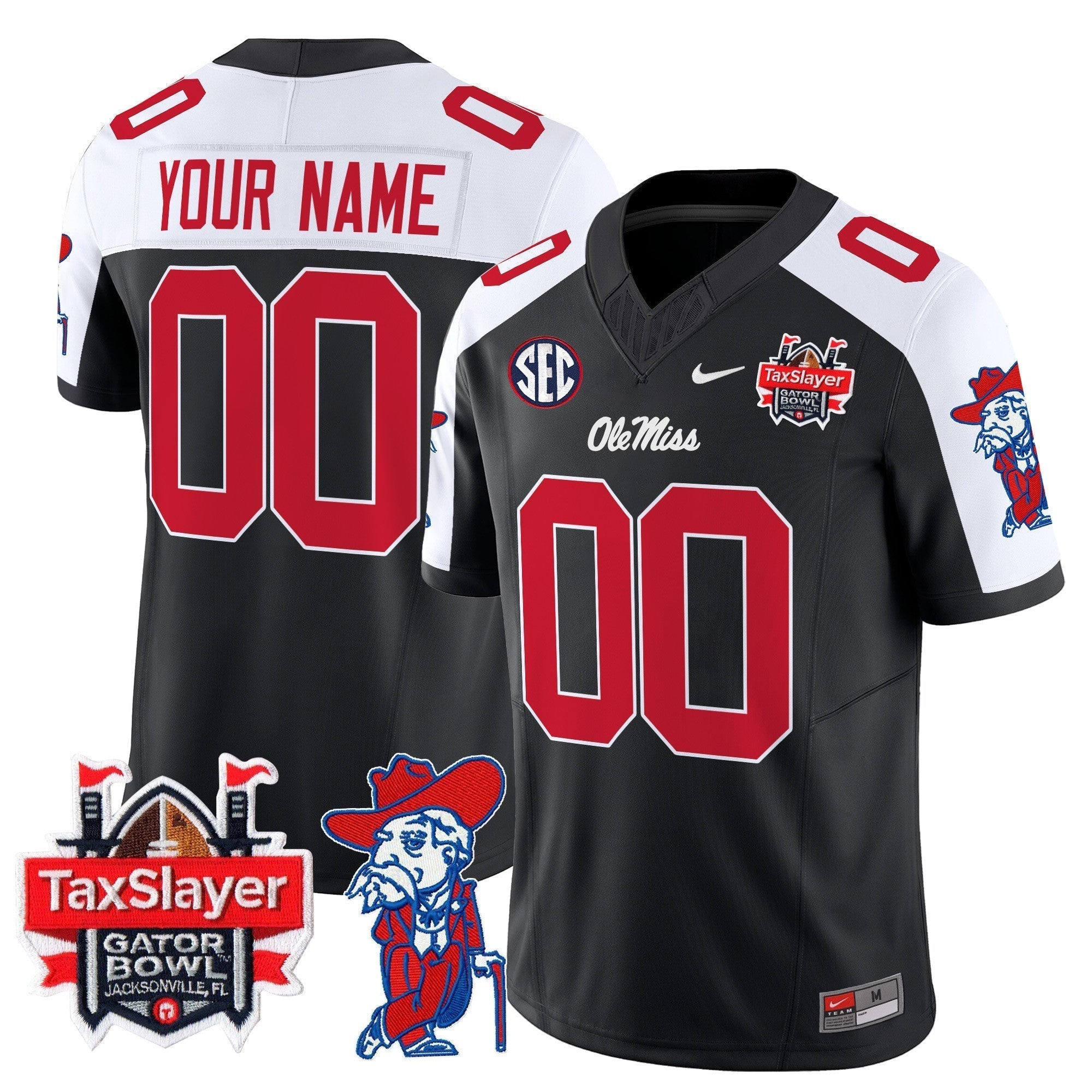 Custom Ole Miss Rebels 2024 Gator Bowl Patch Vapor Limited Jersey - All Stitched