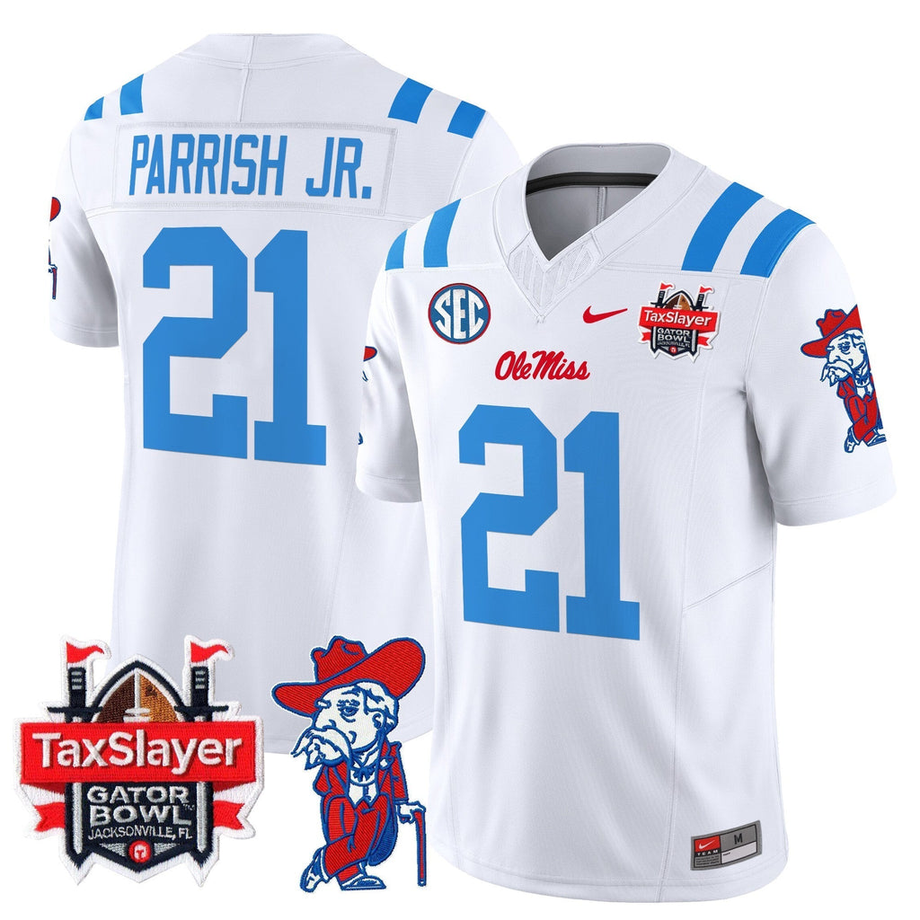 Men Ole Miss Rebels 2024 Gator Bowl Patch Vapor Limited Jersey - All Stitched