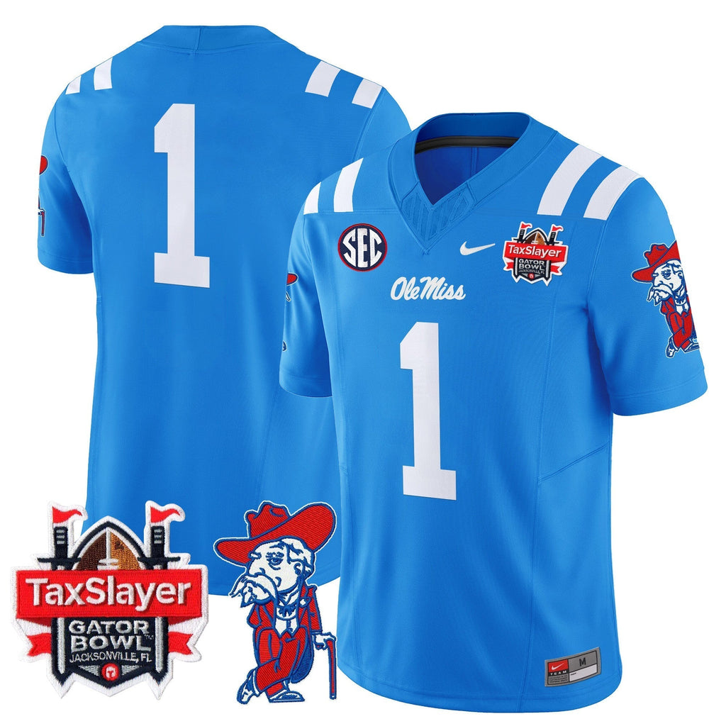 Men Ole Miss Rebels 2025 Gator Bowl Patch Vapor Limited Jersey - All Stitched