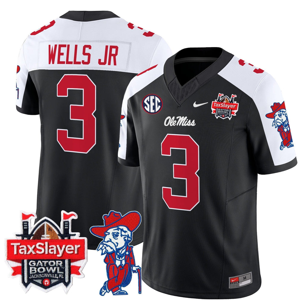 Men Ole Miss Rebels 2025 Gator Bowl Patch Vapor Limited Jersey - All Stitched