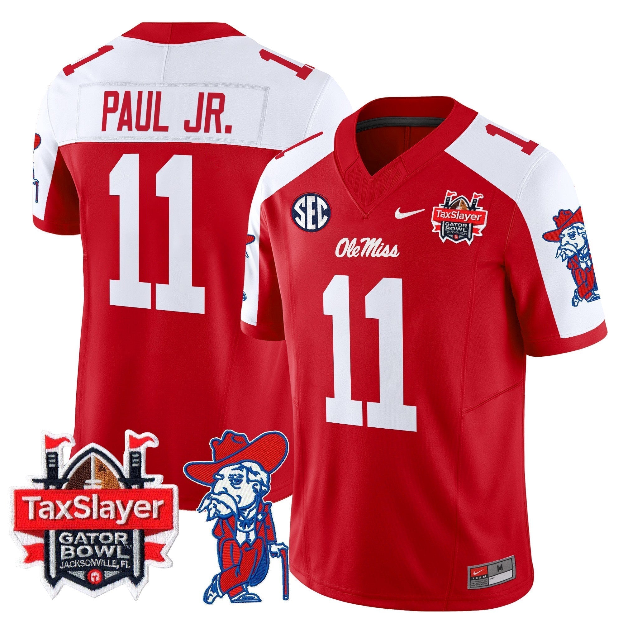 Men Ole Miss Rebels 2025 Gator Bowl Patch Vapor Limited Jersey - All Stitched