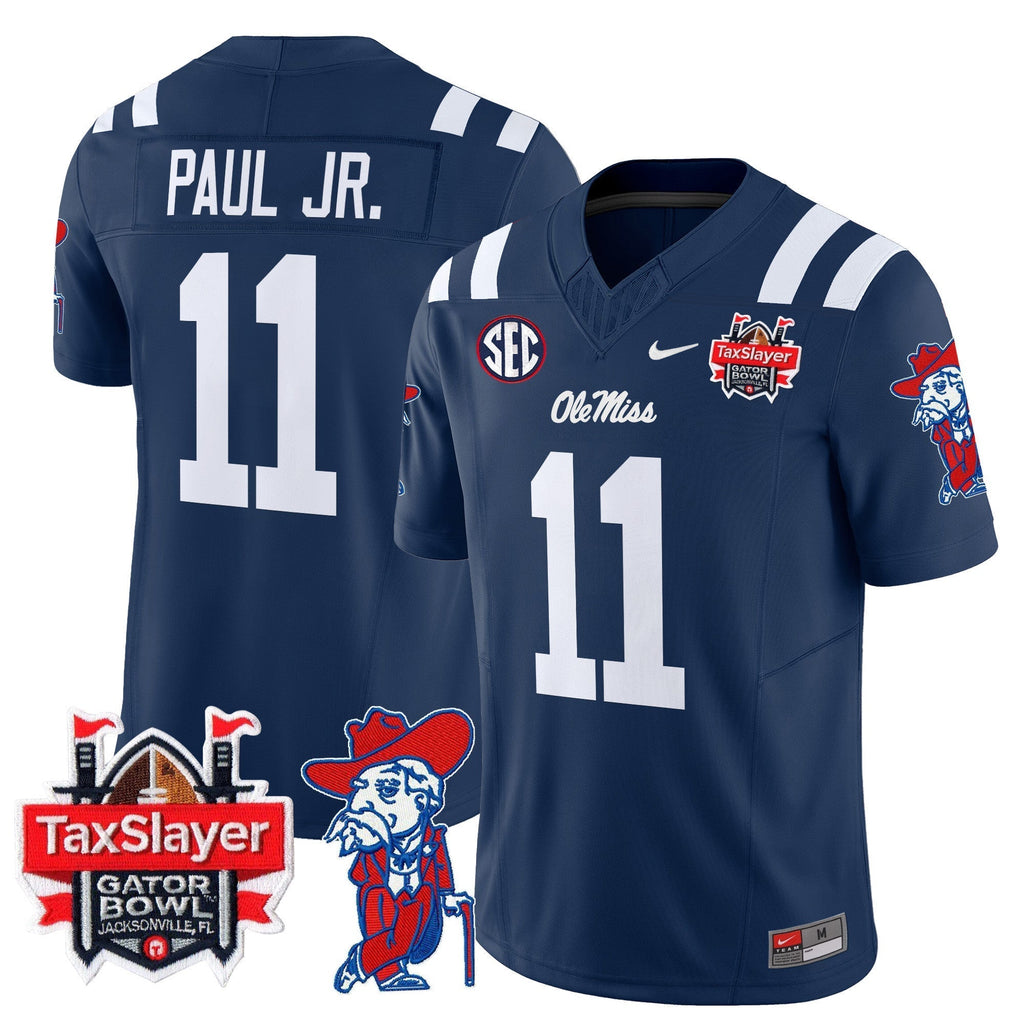 Men Ole Miss Rebels 2025 Gator Bowl Patch Vapor Limited Jersey - All Stitched