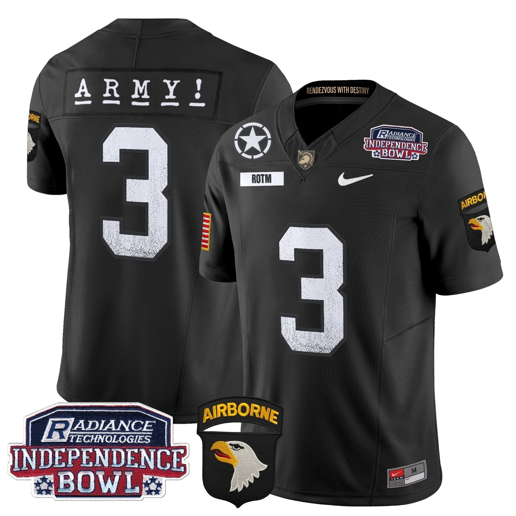 Men Army Black Knights Independence Bowl Patch 2024 Vapor Limited Jersey - All Stitched