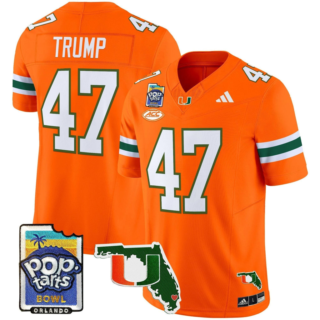 Men Miami Hurricanes 2025 PopTarts Bowl Patch Vapor Limited Jersey - All Stitched