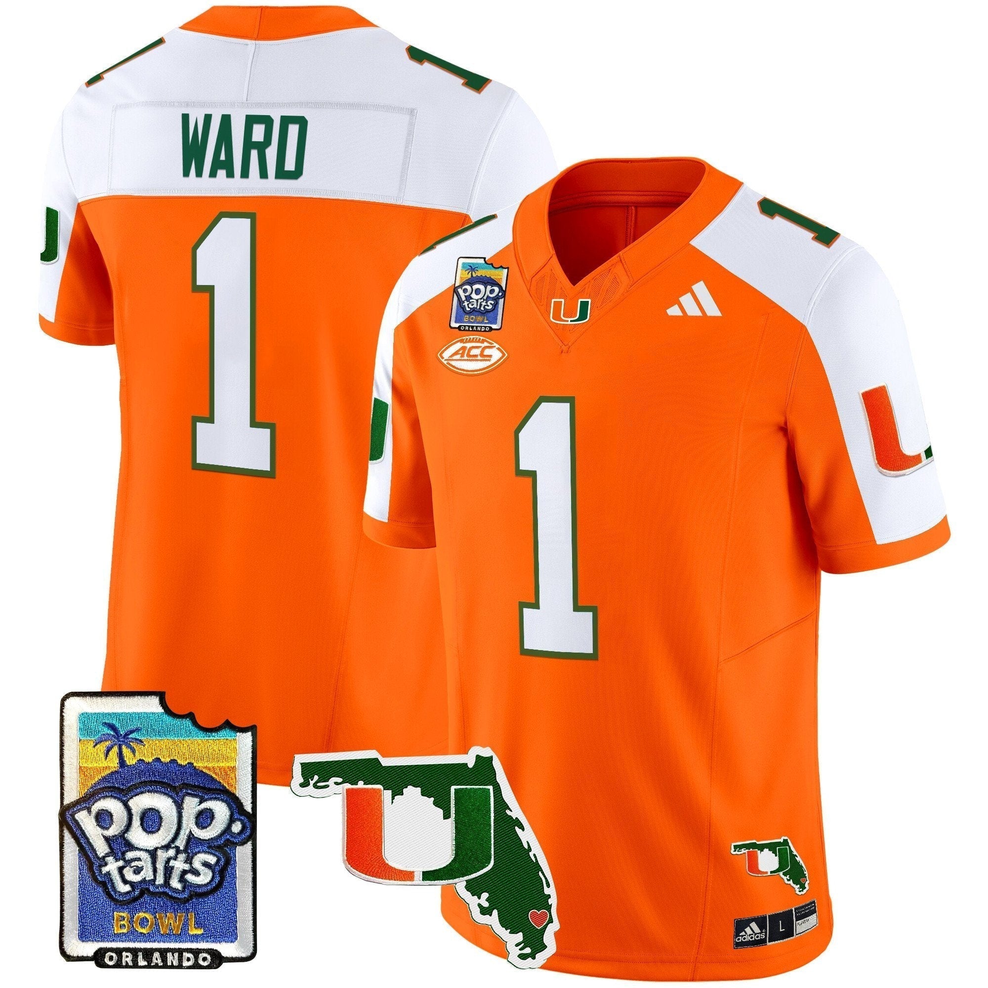Men Miami Hurricanes 2025 PopTarts Bowl Patch Vapor Limited Jersey - All Stitched