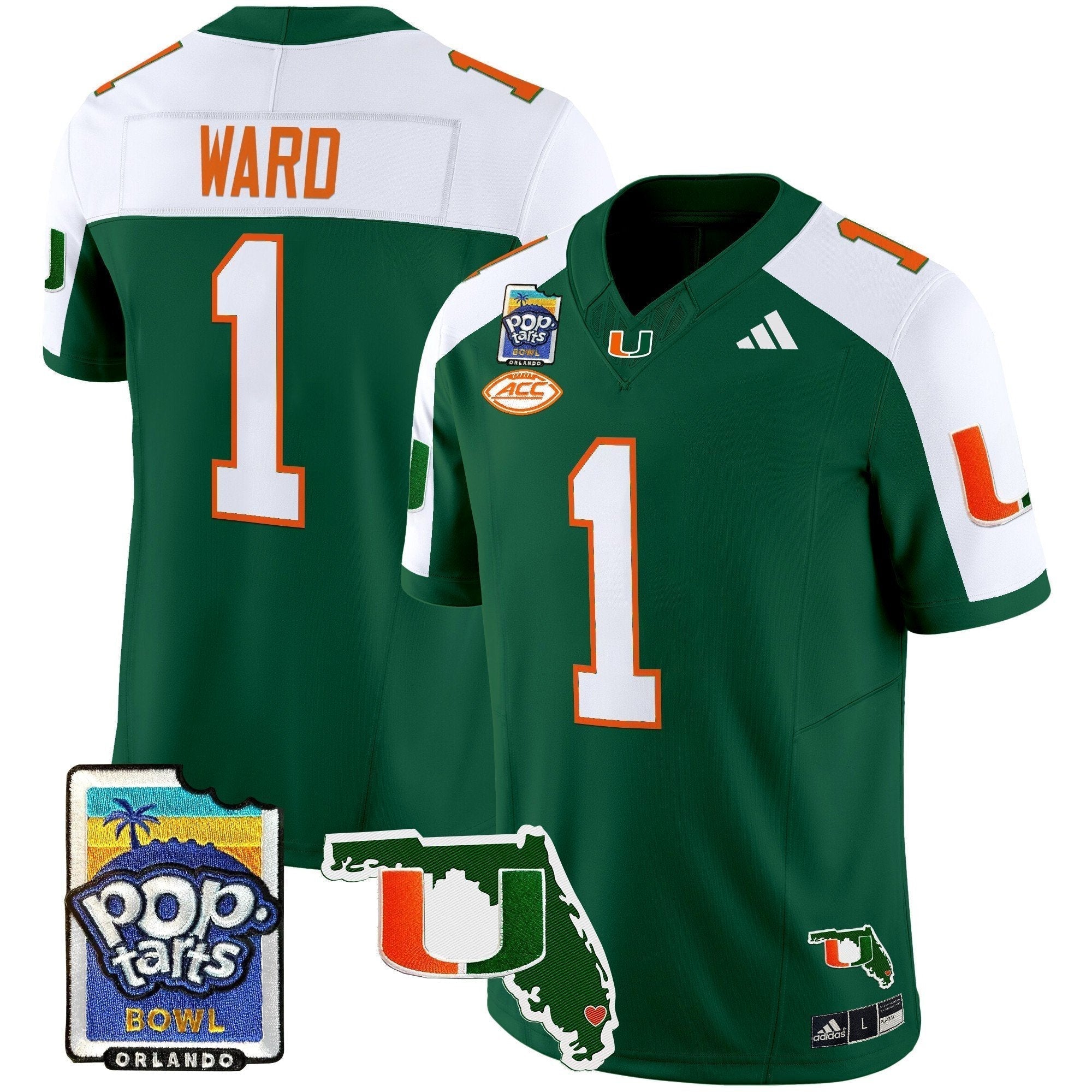 Men Miami Hurricanes 2025 PopTarts Bowl Patch Vapor Limited Jersey - All Stitched