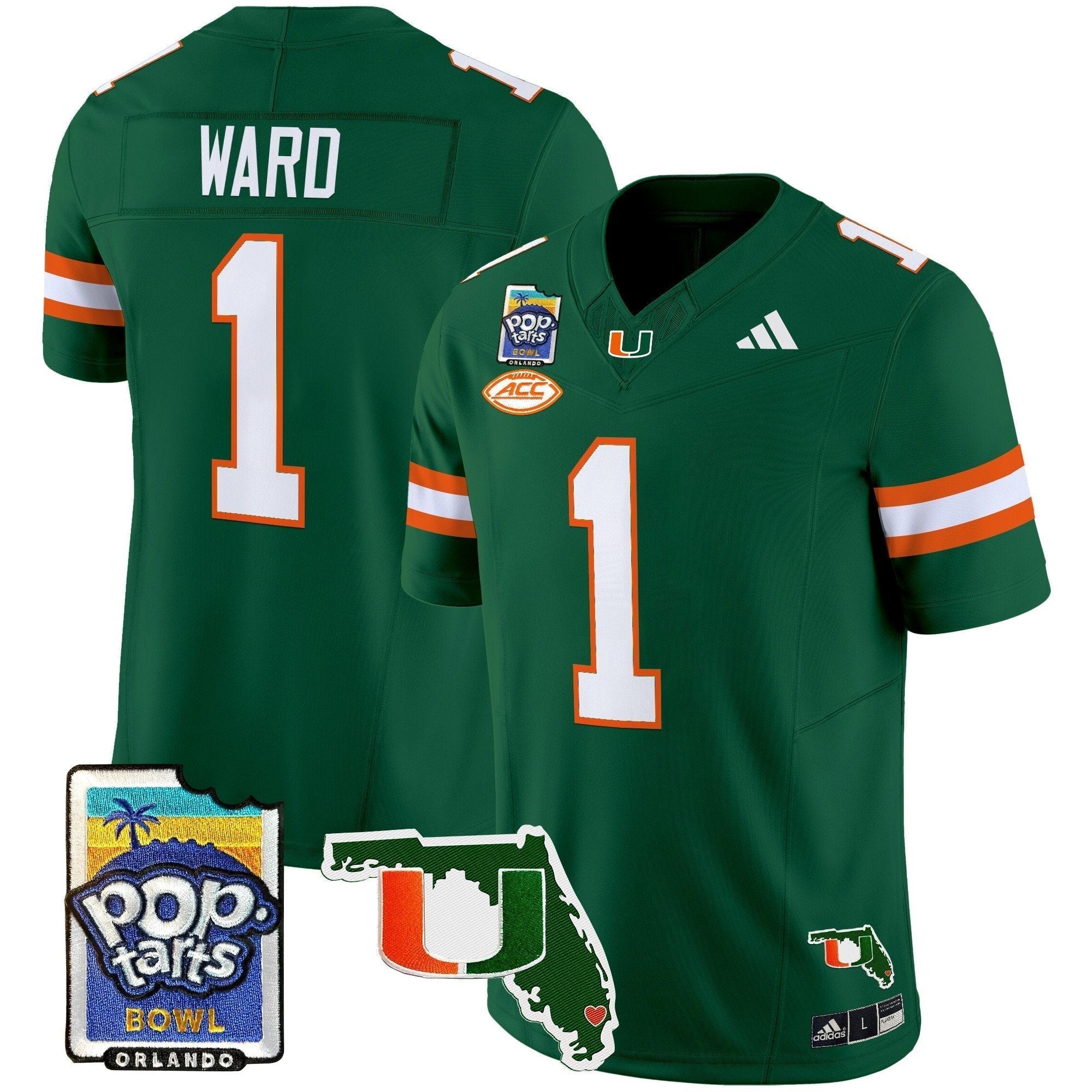 Men Miami Hurricanes 2025 PopTarts Bowl Patch Vapor Limited Jersey - All Stitched