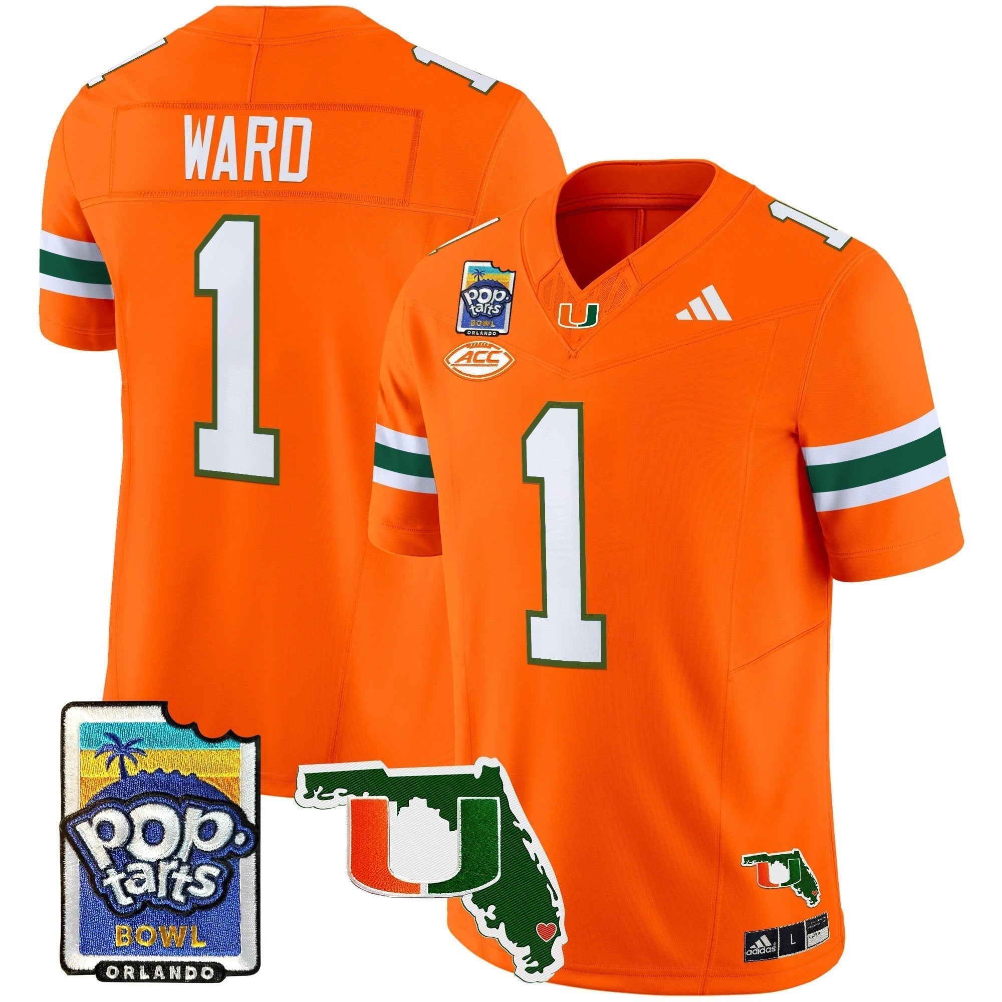 Men Miami Hurricanes 2025 PopTarts Bowl Patch Vapor Limited Jersey - All Stitched