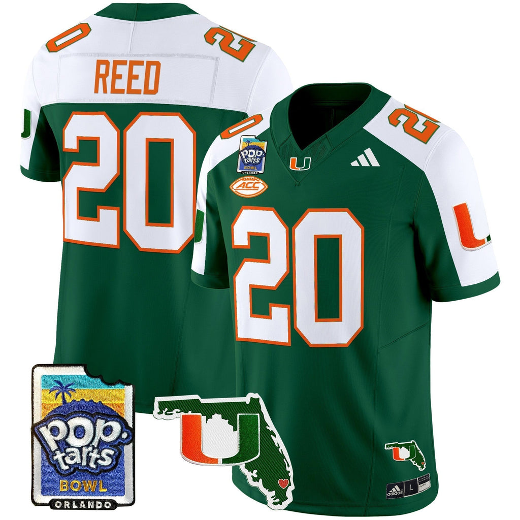 Men Miami Hurricanes 2025 PopTarts Bowl Patch Vapor Limited Jersey - All Stitched