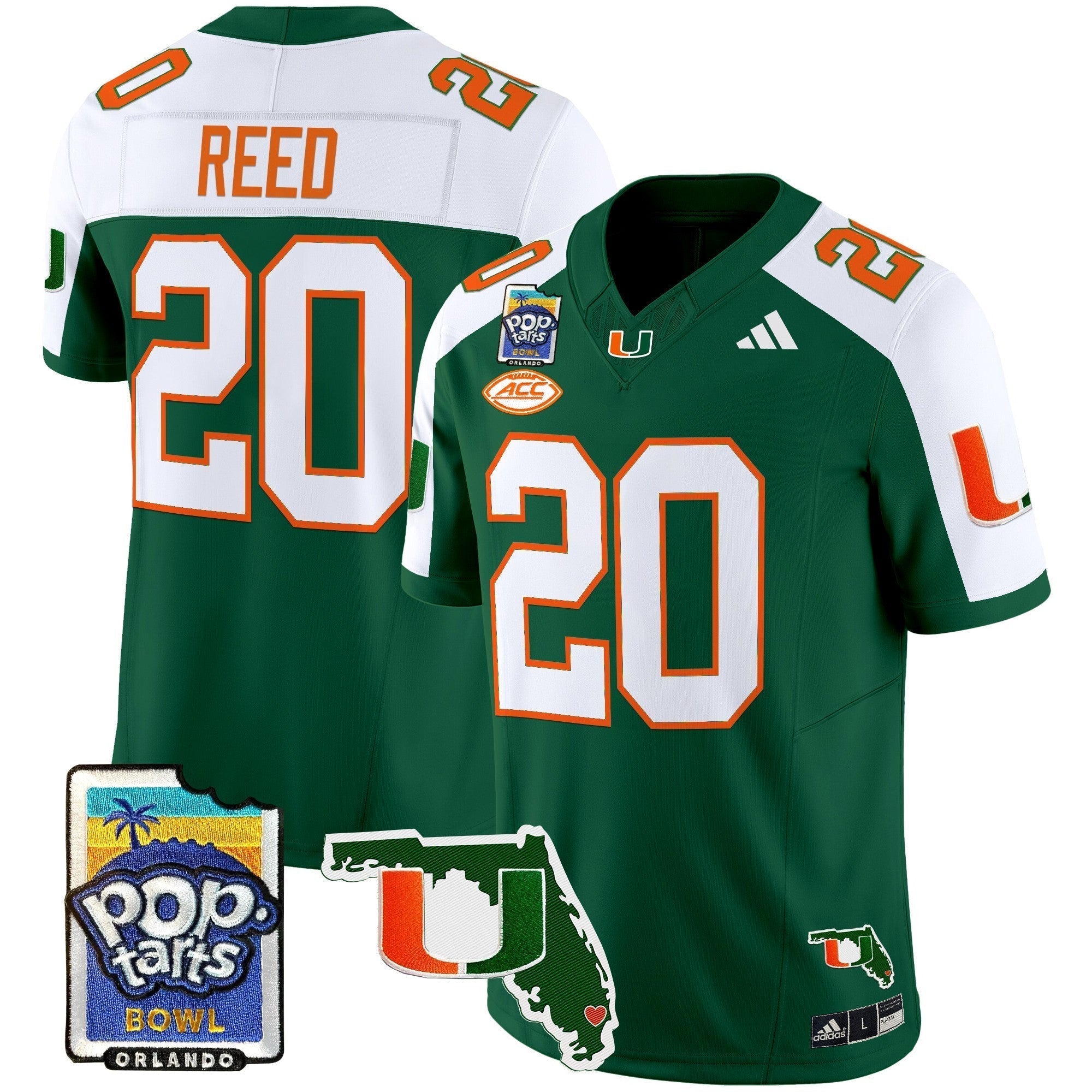 Men Miami Hurricanes 2025 PopTarts Bowl Patch Vapor Limited Jersey - All Stitched