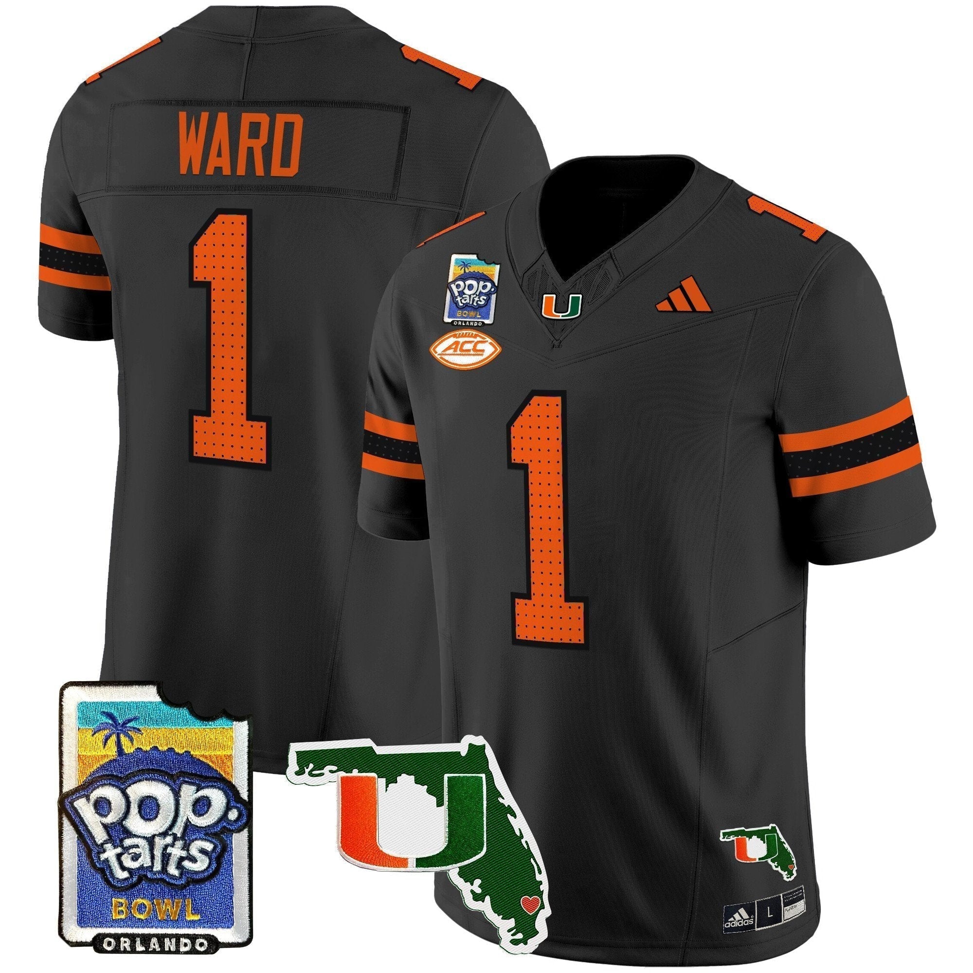 Men Miami Hurricanes 2025 PopTarts Bowl Patch Vapor Limited Jersey - All Stitched