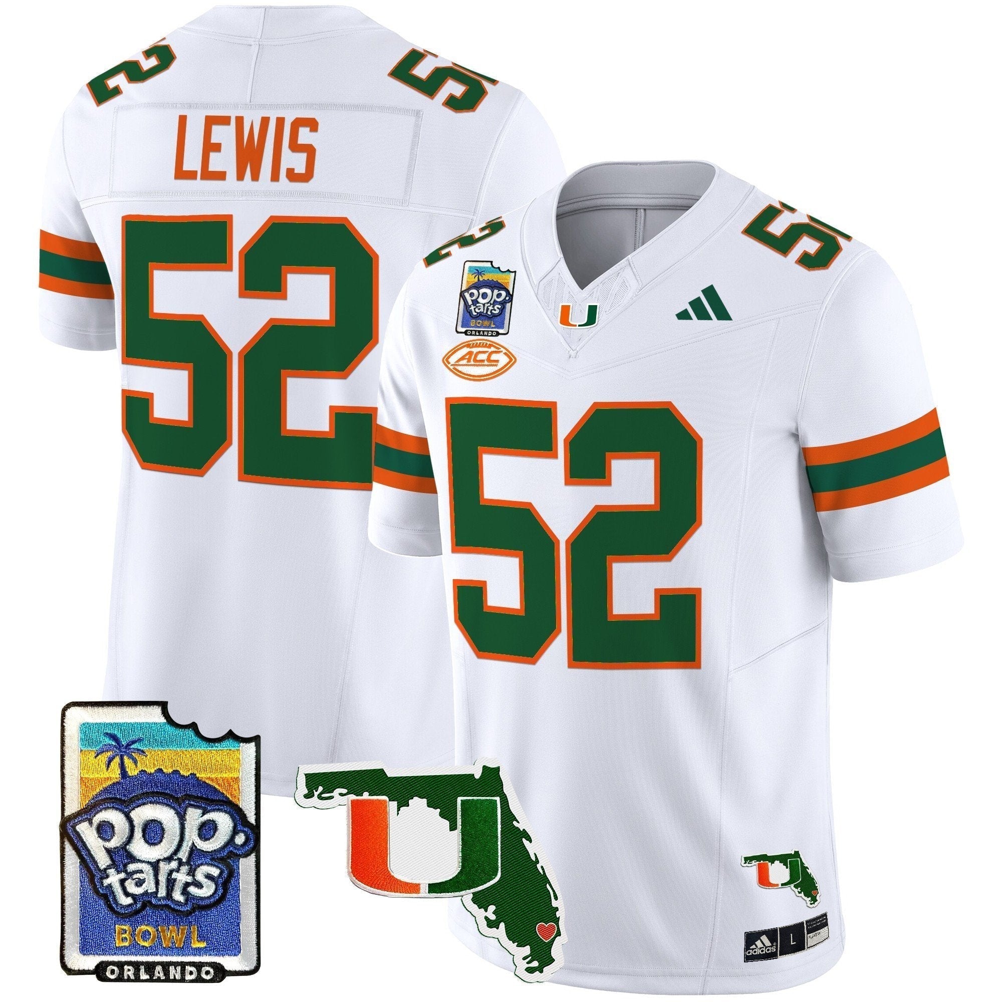 Men Miami Hurricanes 2025 PopTarts Bowl Patch Vapor Limited Jersey - All Stitched