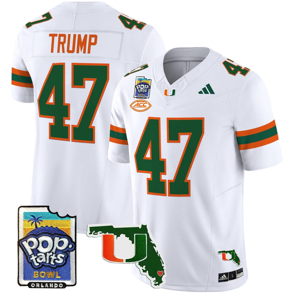 Men Miami Hurricanes 2025 PopTarts Bowl Patch Vapor Limited Jersey - All Stitched