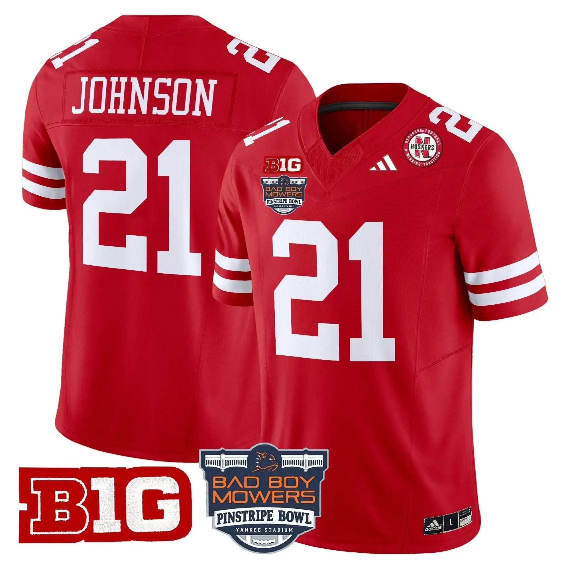 Men Nebraska Cornhuskers Football 2025 Pinstripe Bowl Patch Vapor Limited Jersey