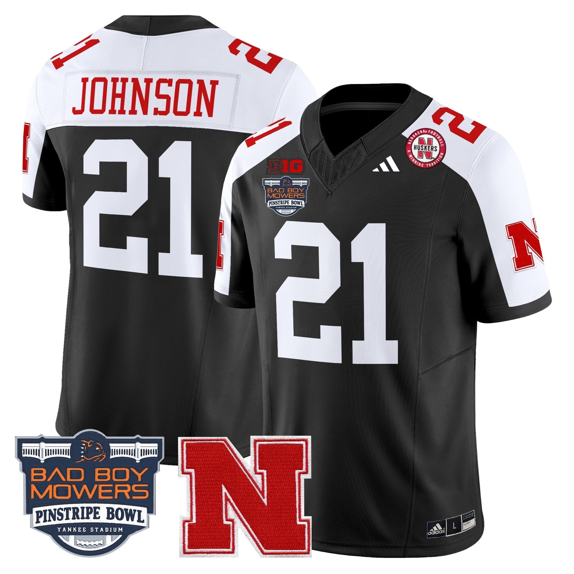 Men Nebraska Cornhuskers 2025 Pinstripe Bowl Patch Vapor Limited Jersey - All Stitched
