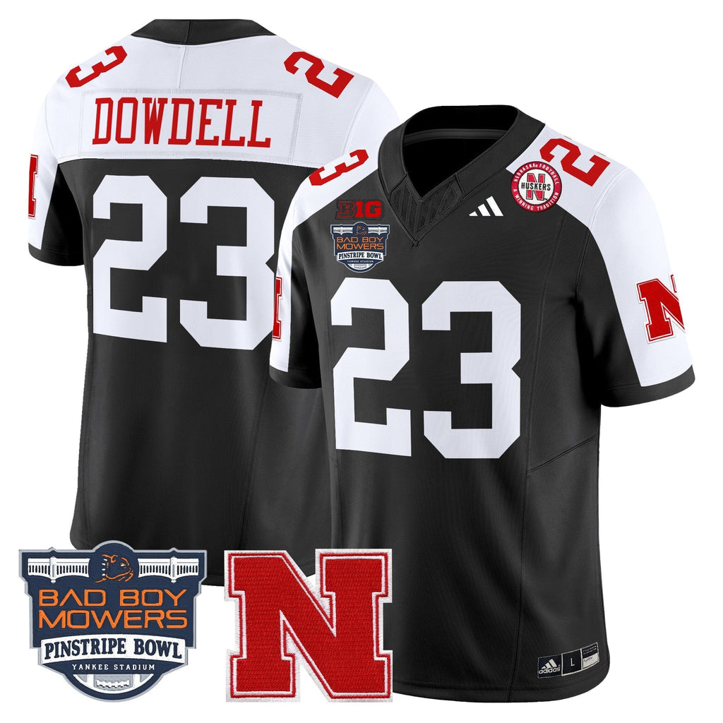 Men Nebraska Cornhuskers 2025 Pinstripe Bowl Patch Vapor Limited Jersey - All Stitched