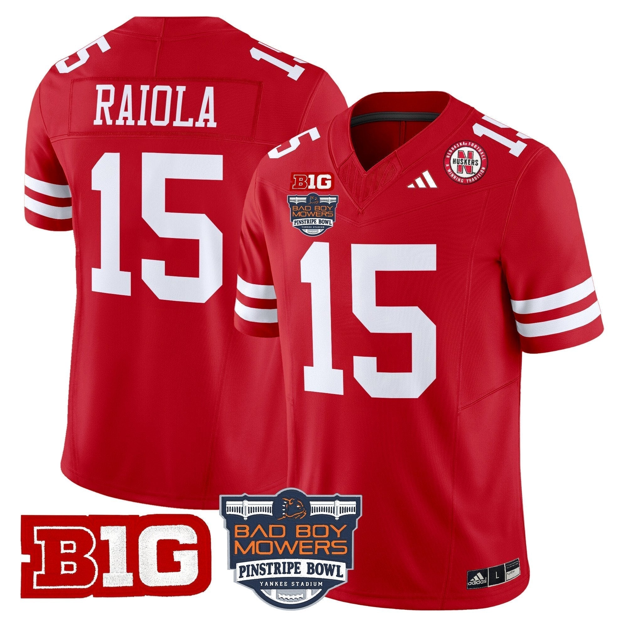 Men Nebraska Cornhuskers 2025 Pinstripe Bowl Patch Vapor Limited Jersey - All Stitched