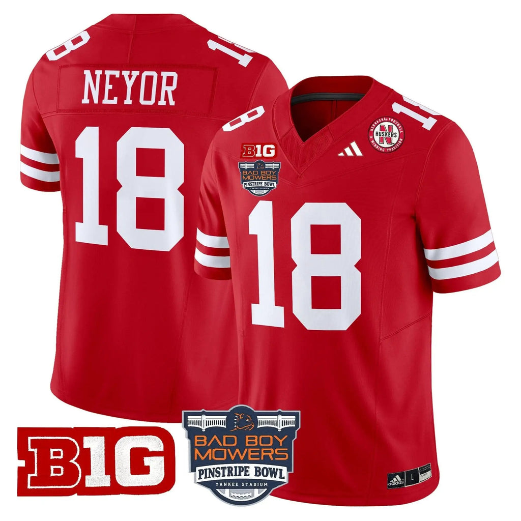 Men Nebraska Cornhuskers Football 2025 Pinstripe Bowl Patch Vapor Limited Jersey