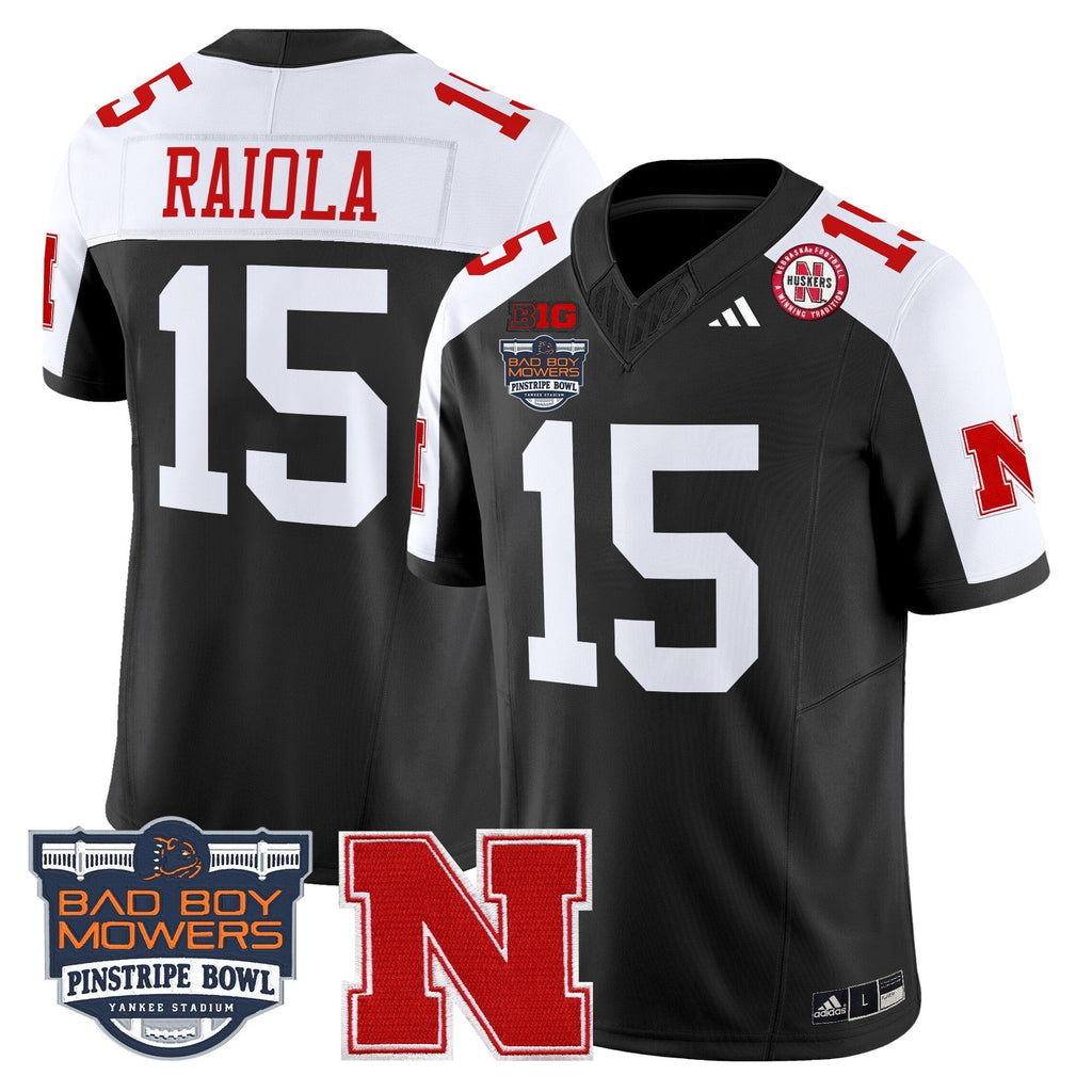 Men Nebraska Cornhuskers 2025 Pinstripe Bowl Patch Vapor Limited Jersey - All Stitched