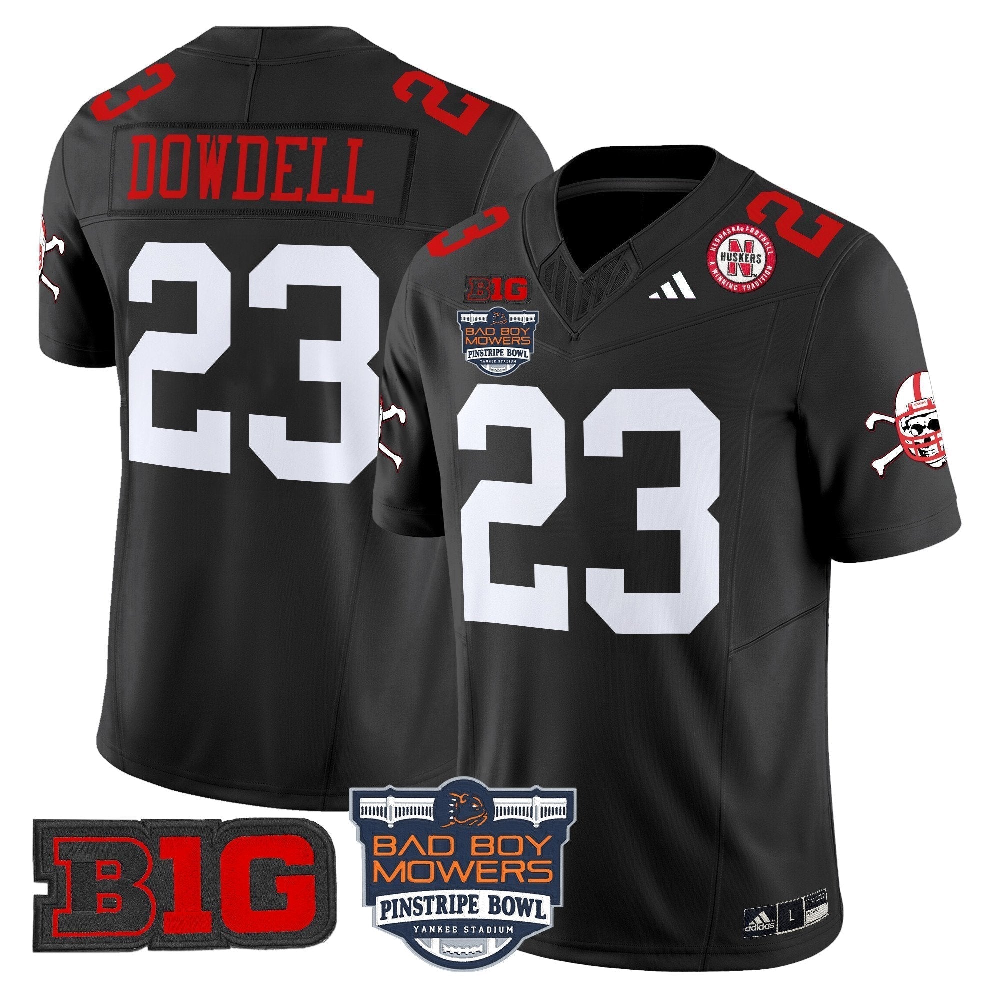 Men Nebraska Cornhuskers 2025 Pinstripe Bowl Patch Vapor Limited Jersey - All Stitched