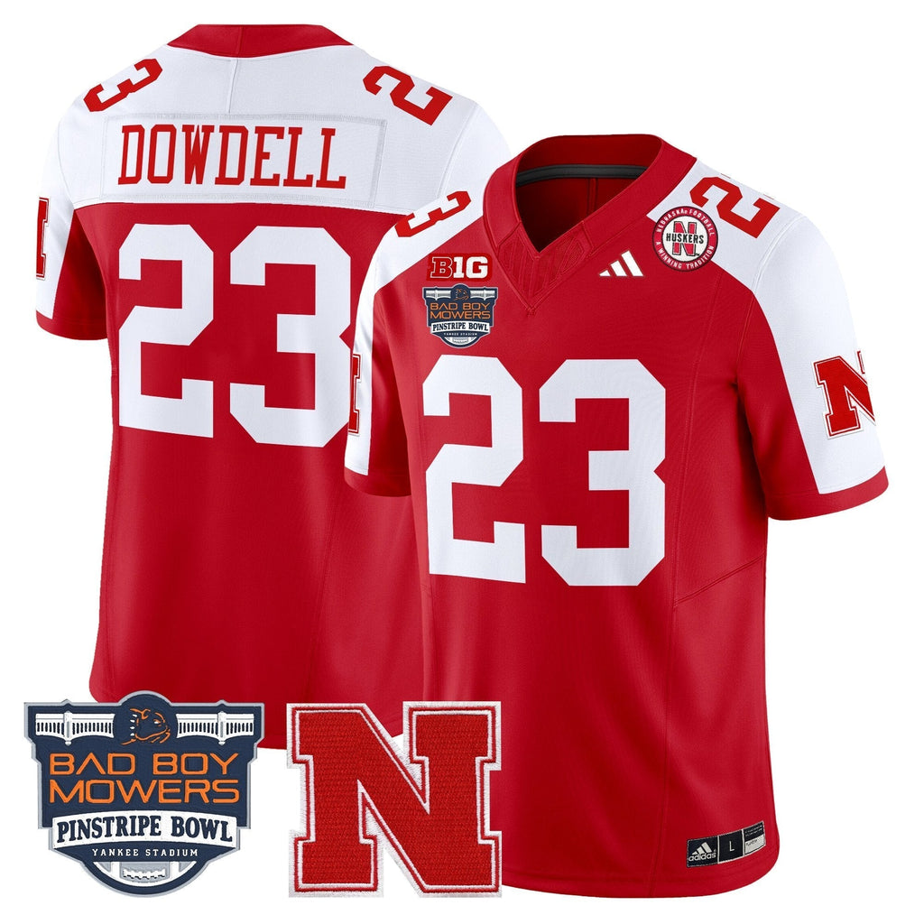 Men Nebraska Cornhuskers 2025 Pinstripe Bowl Patch Vapor Limited Jersey - All Stitched