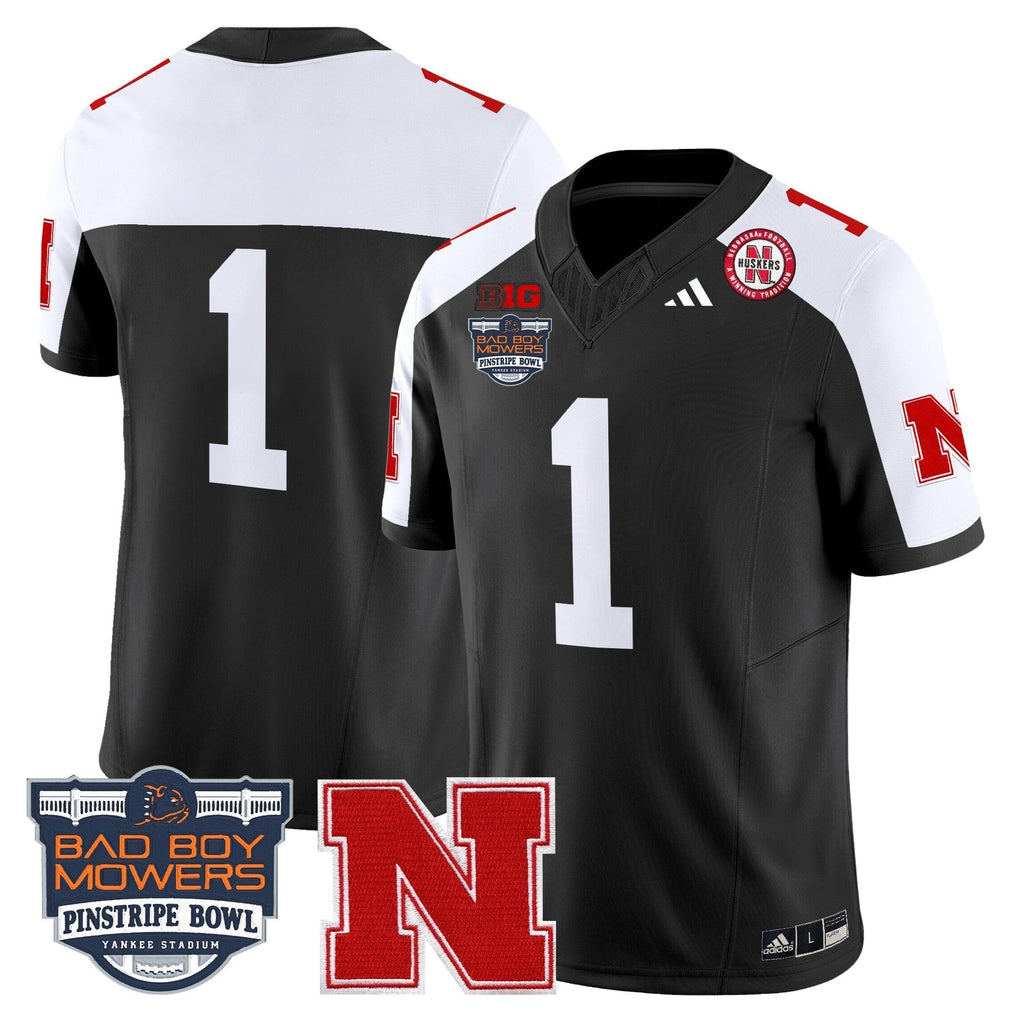 Men Nebraska Cornhuskers 2025 Pinstripe Bowl Patch Vapor Limited Jersey - All Stitched