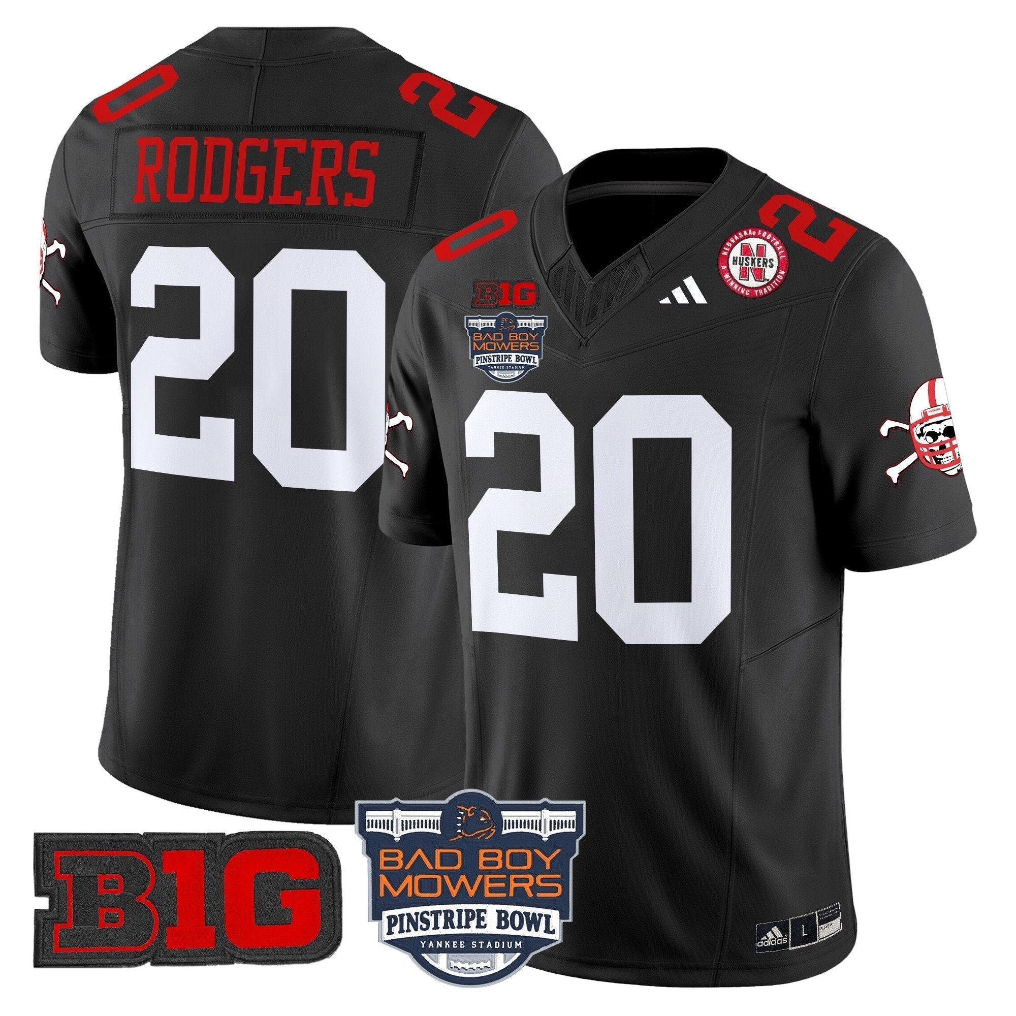 Men Nebraska Cornhuskers 2025 Pinstripe Bowl Patch Vapor Limited Jersey - All Stitched