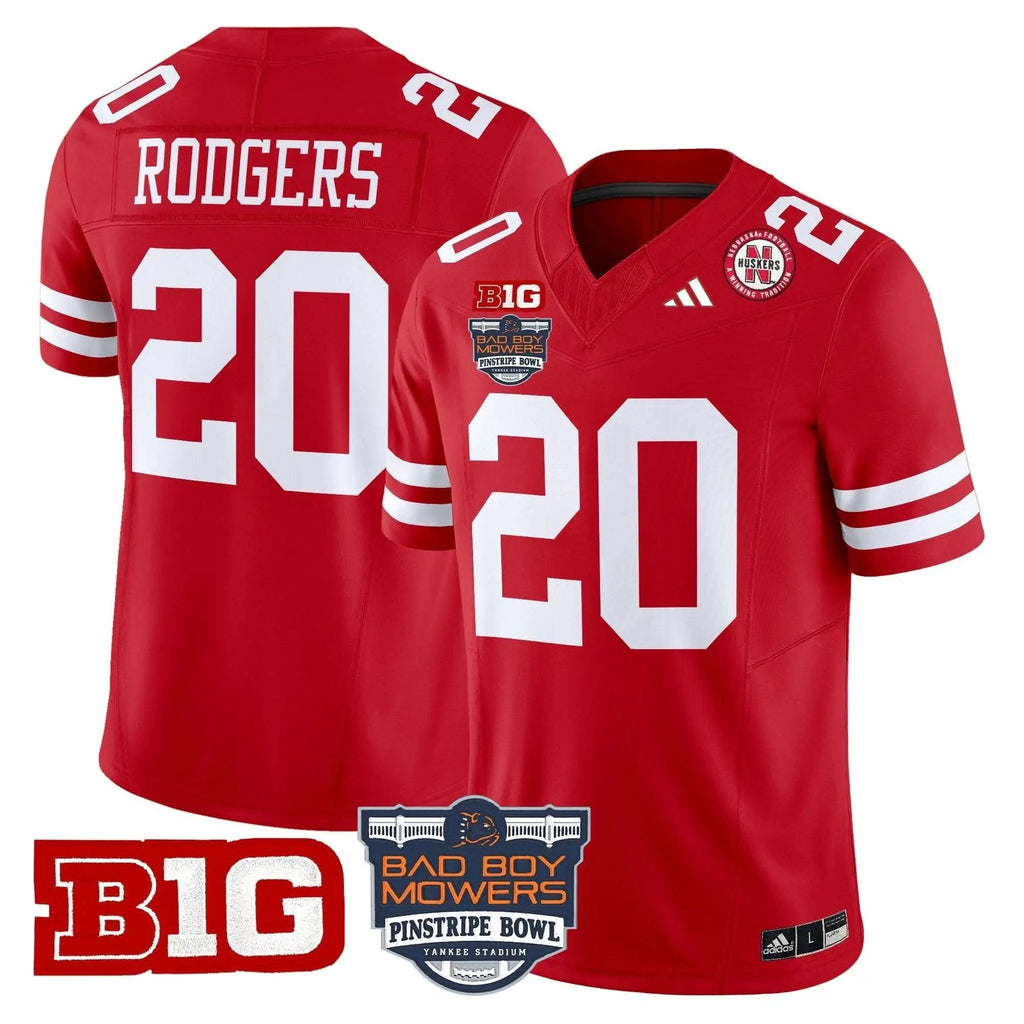 Men Nebraska Cornhuskers Football 2025 Pinstripe Bowl Patch Vapor Limited Jersey