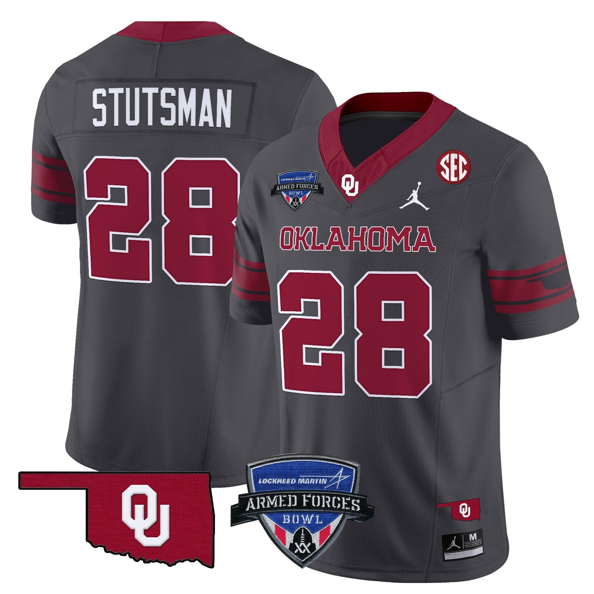 Men Oklahoma Sooners 2025 Armed Forces Bowl Patch Vapor Limited Jersey - All Stitched