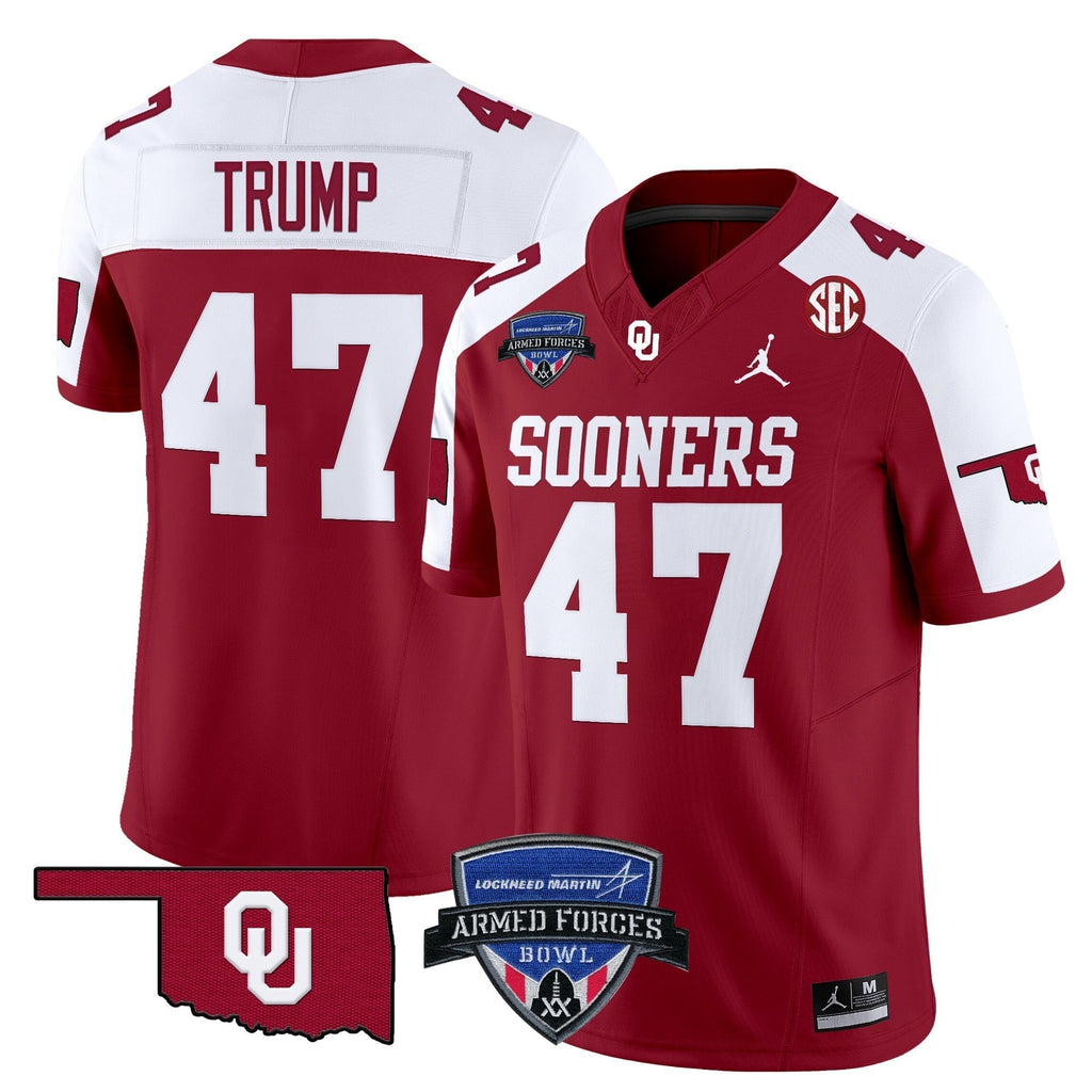 Men Oklahoma Sooners 2025 Armed Forces Bowl Patch Vapor Limited Jersey - All Stitched