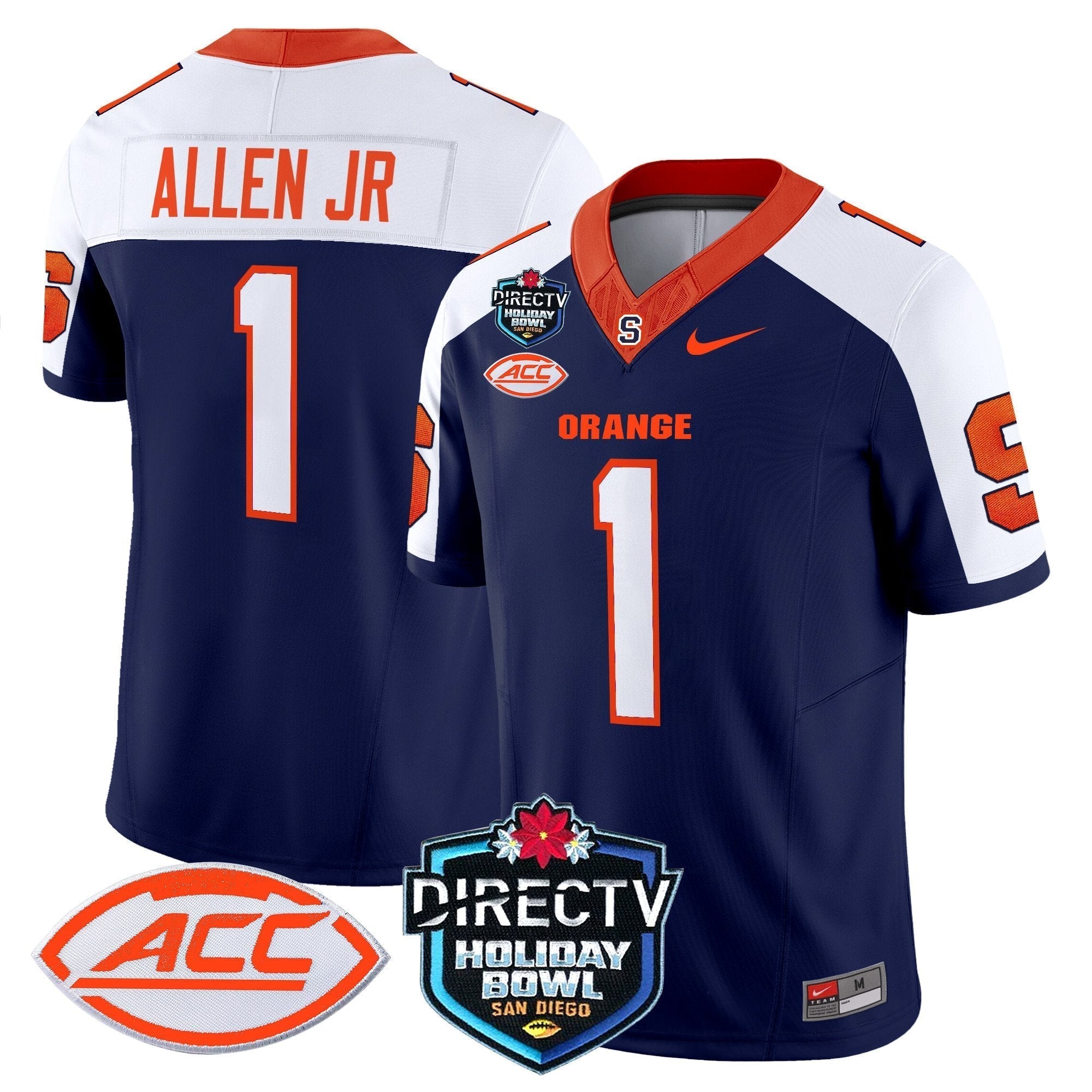 Men Syracuse Orange 2025 Holiday Bowl Patch Vapor Limited Jersey - All Stitched