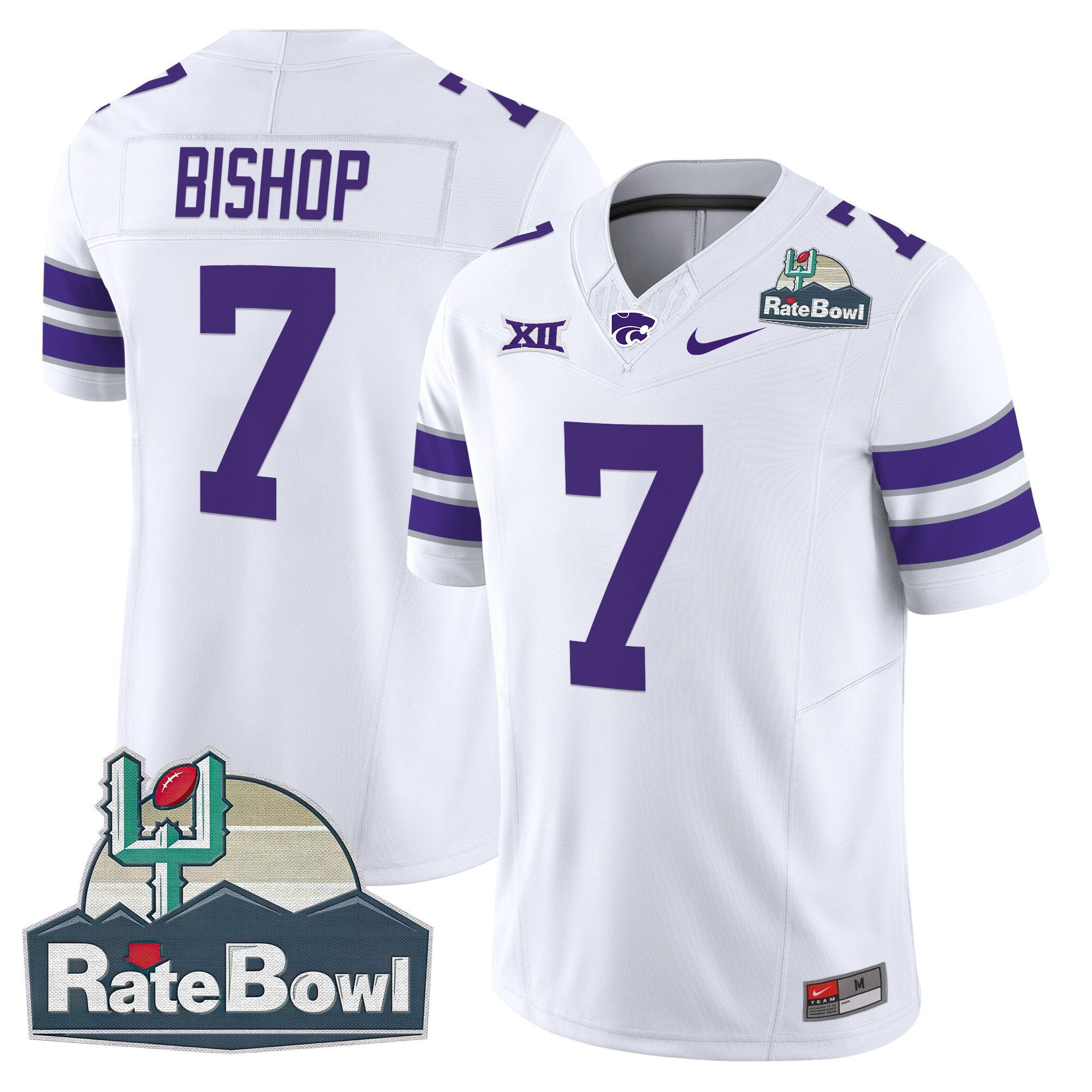 Men Kansas State Wildcats 2025 Rate Bowl Patch Vapor Limited Jersey - All Stitched