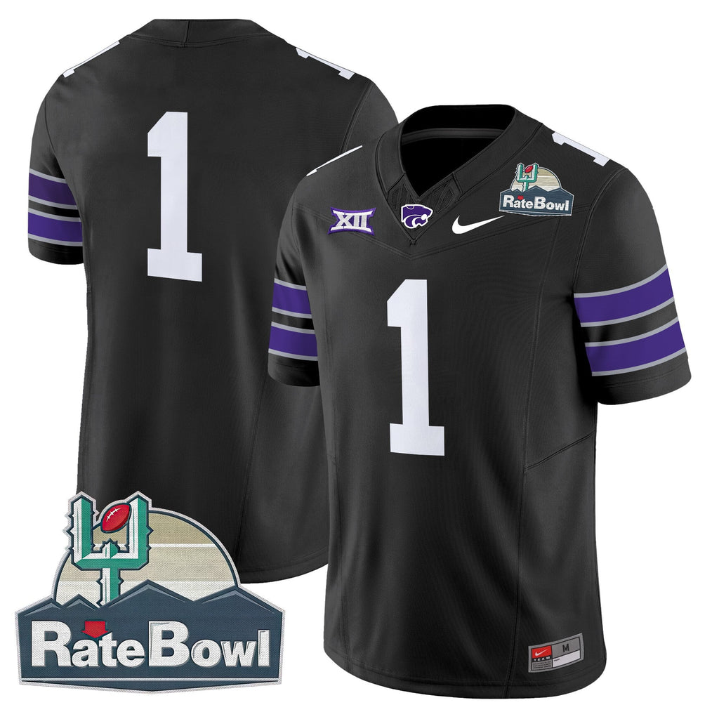 Men Kansas State Wildcats 2025 Rate Bowl Patch Vapor Limited Jersey - All Stitched